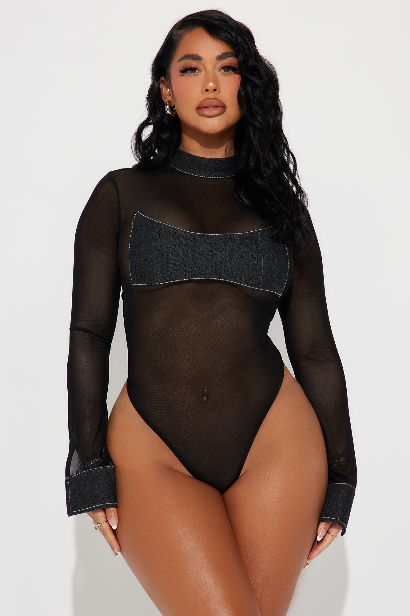 Daunting Denim Skirt Set - Black