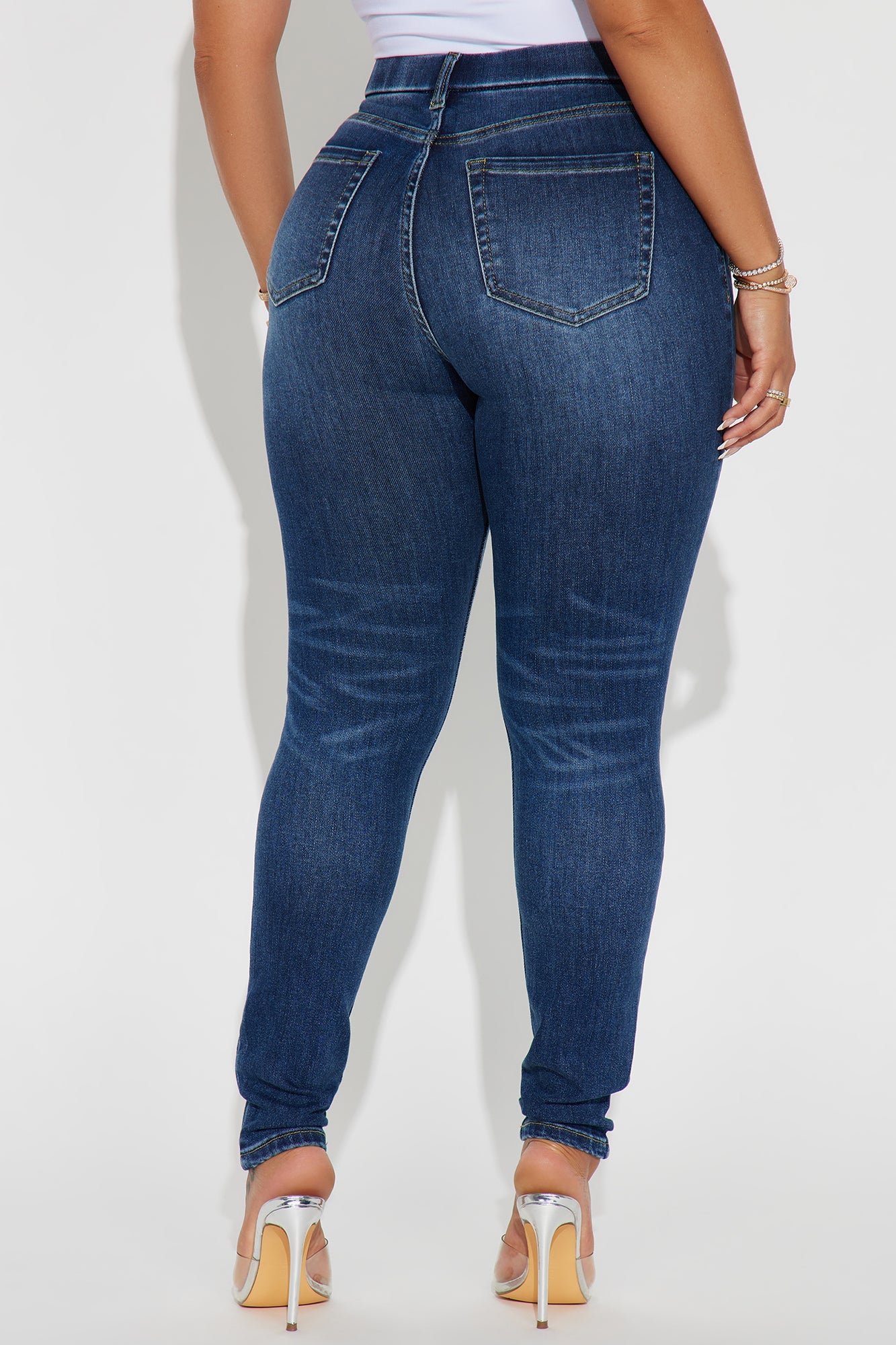 Taking It Over Tummy Control Stretch Skinny Jeans - Dark Wash