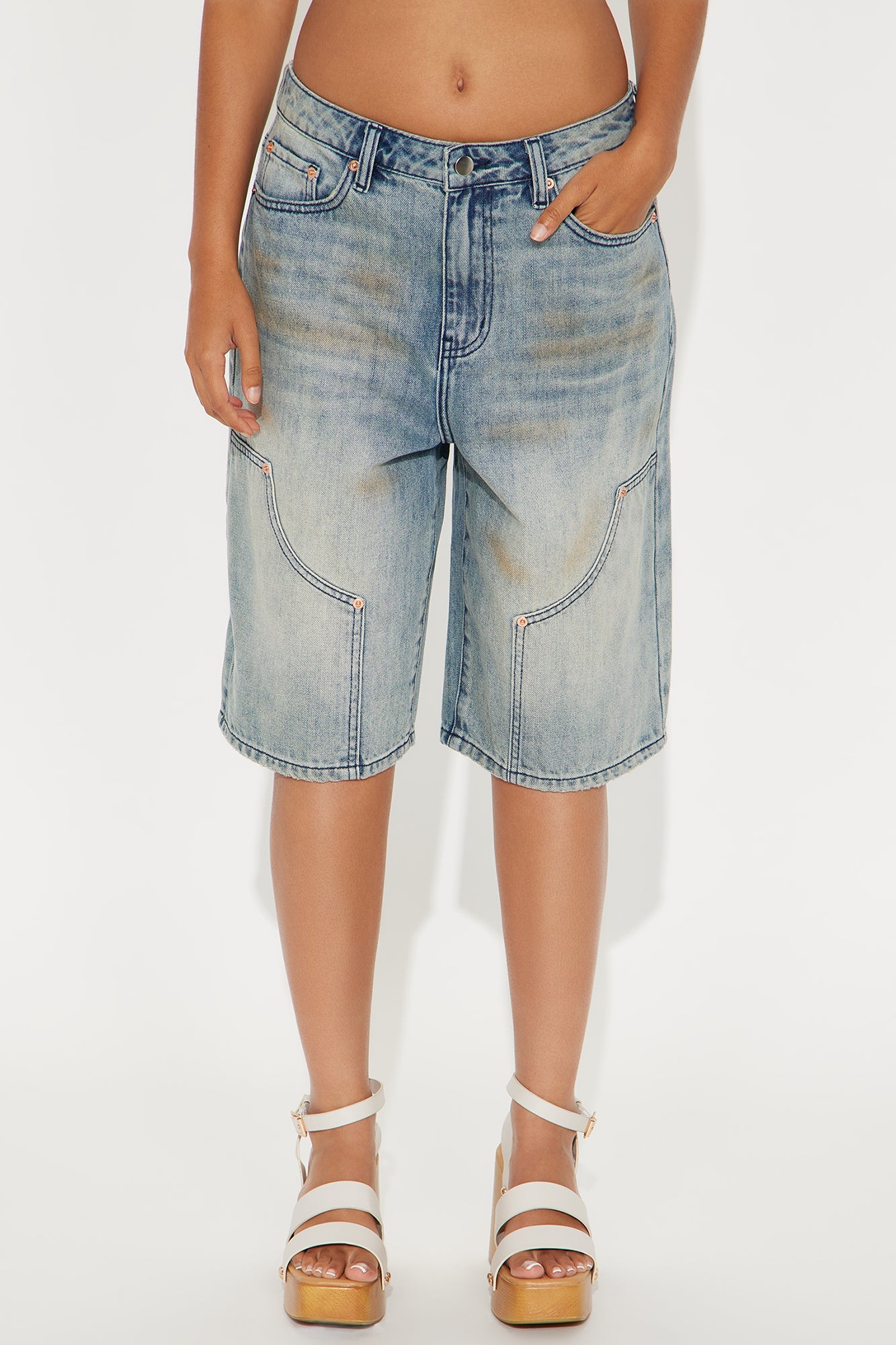 Most Wanted Utility Denim Jorts - Vintage Wash