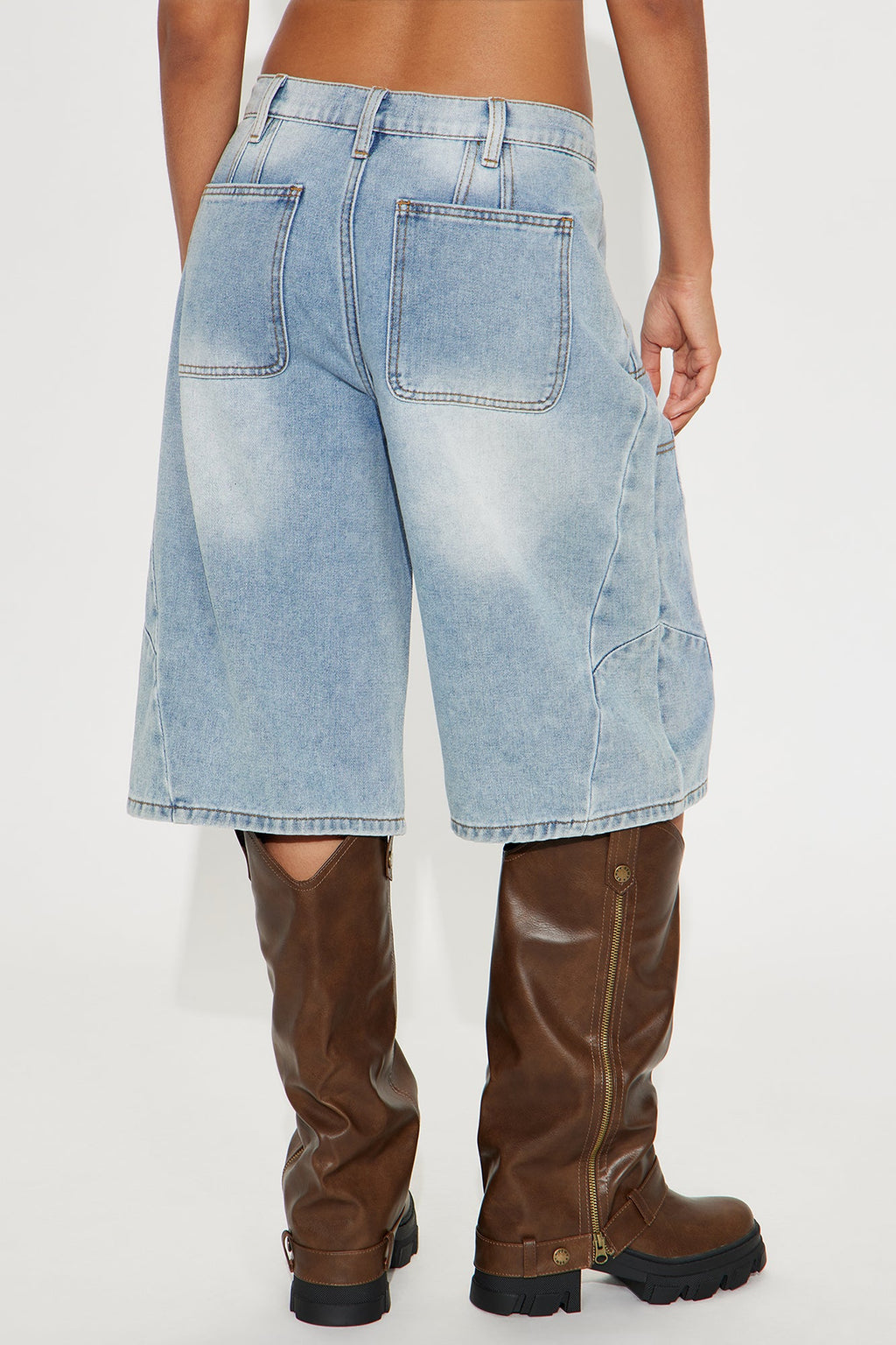 Speak Louder Utility Denim Jorts - Light Wash