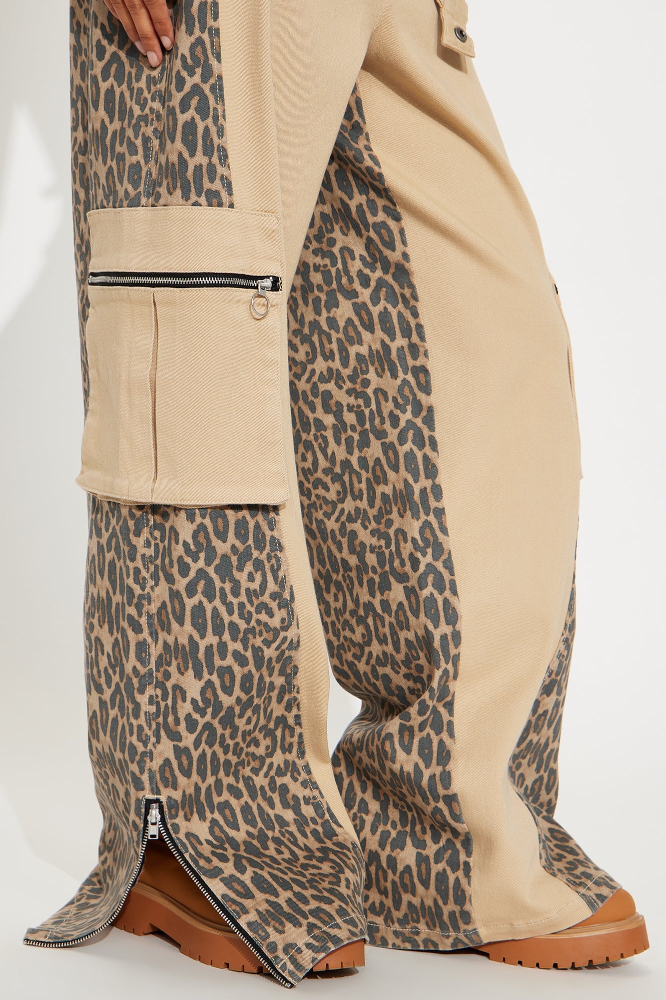 On The Prowl Leopard Twill Wide Leg Pant - Brown/combo