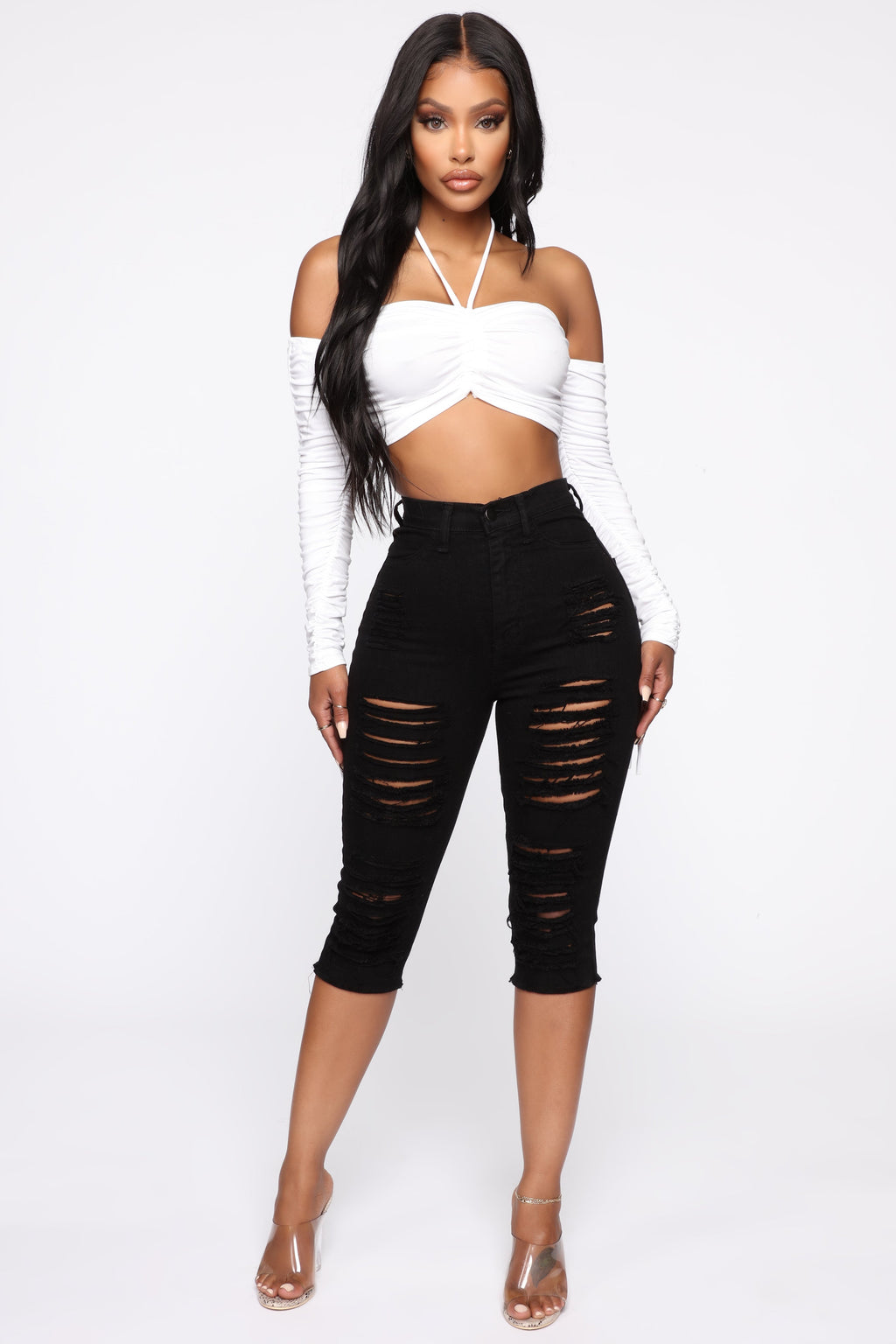 Live In My Skinny Denim Capri Jeans - Black