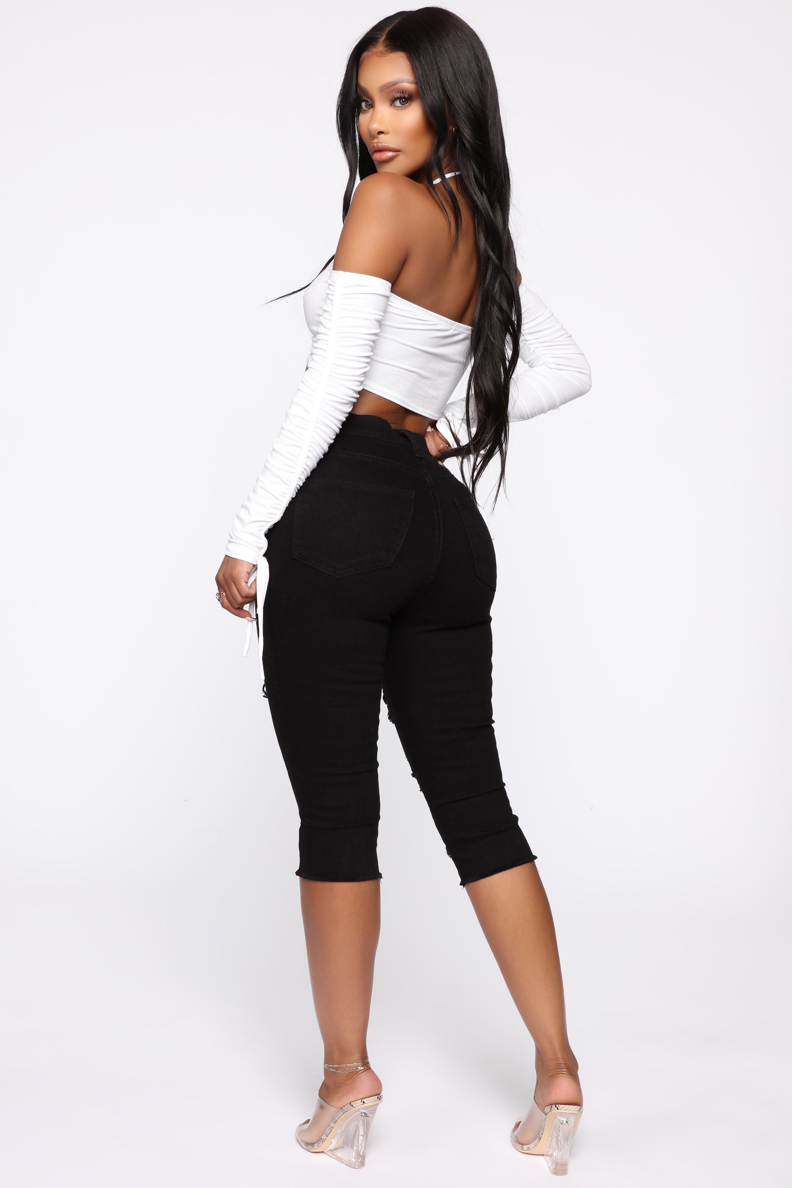 Live In My Skinny Denim Capri Jeans - Black