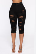Live In My Skinny Denim Capri Jeans - Black
