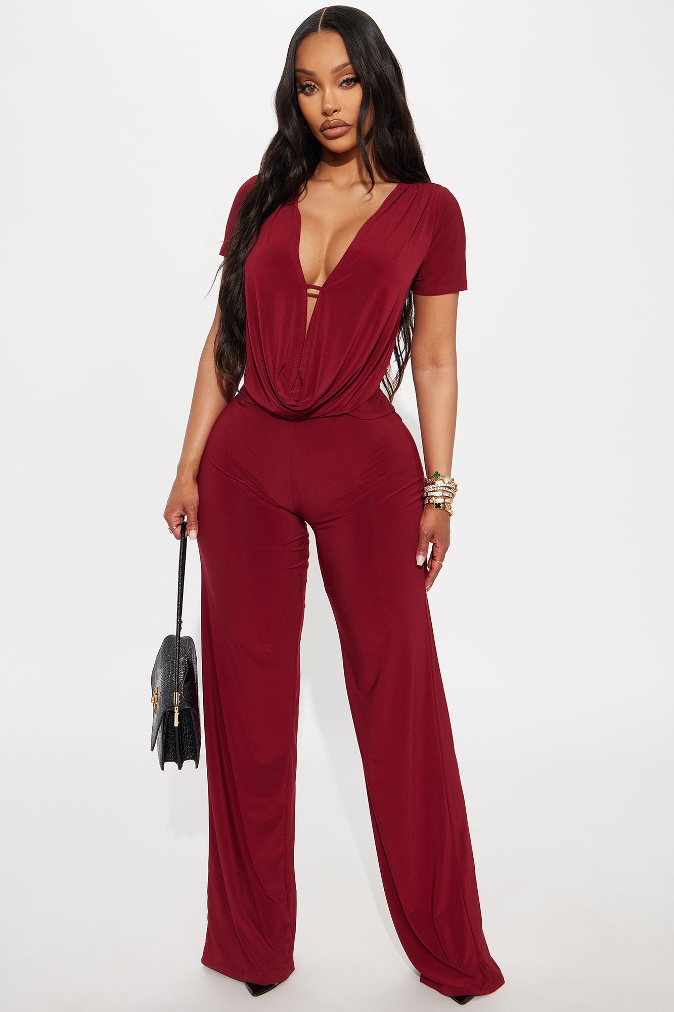 La Rosalinda Pant Set - Burgundy