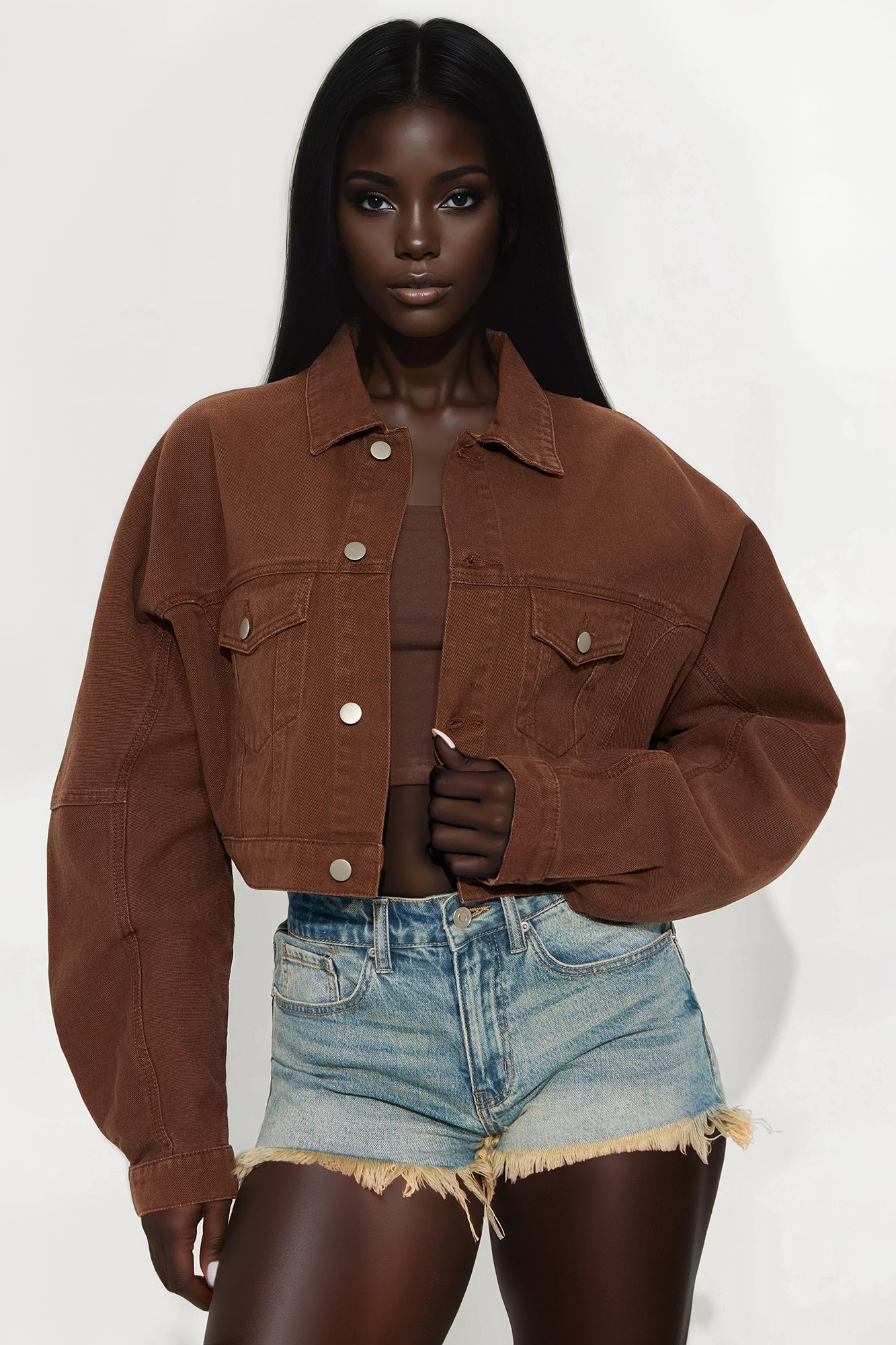 Brittany Trucker Jacket - Chocolate