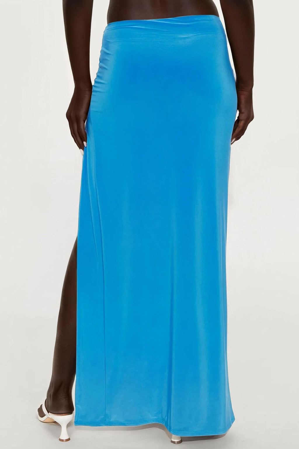 Beach Club Vibe High Slit Maxi Skirt - Teal