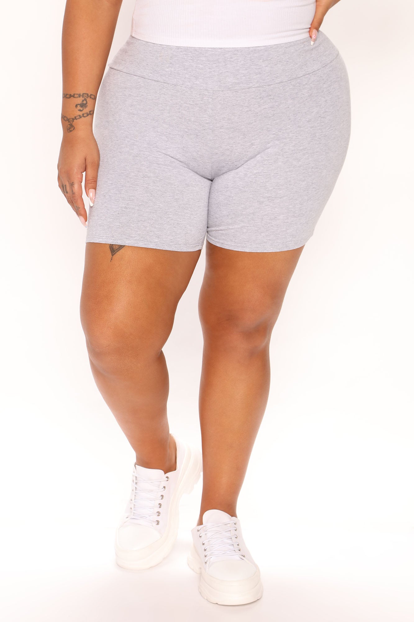 Hailey Biker Shorts - Heather Grey