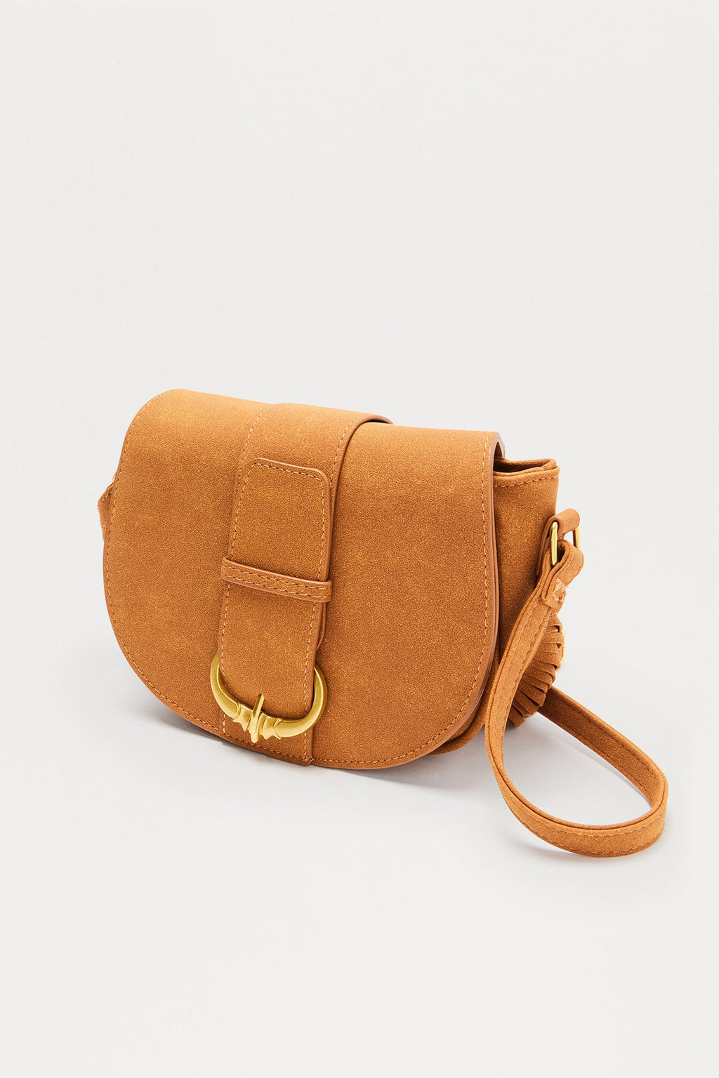 Fly Me Out Fringe Shoulder Handbag - Cognac