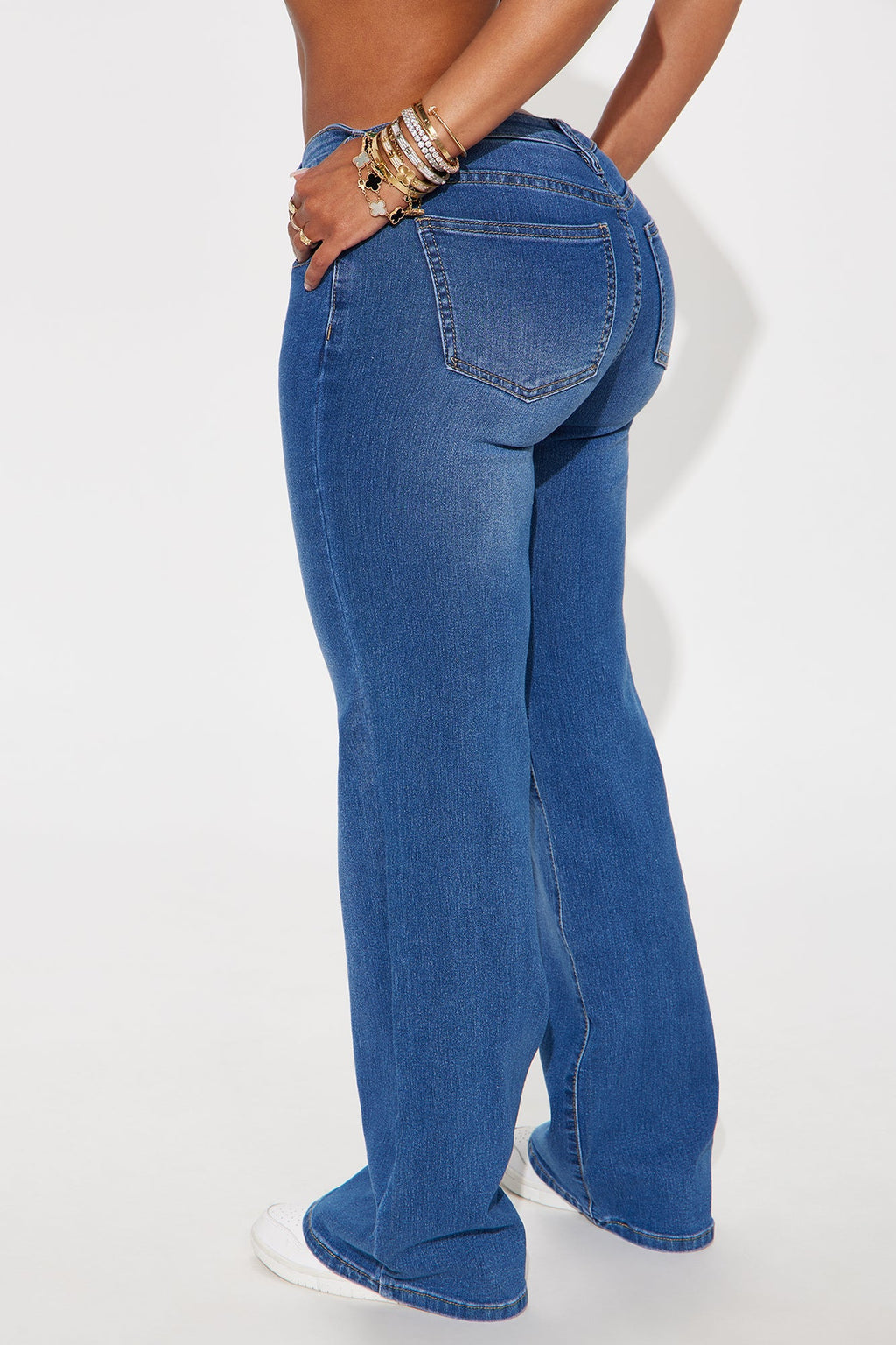 Say No More Low Rise Wide Leg Jeans - Medium Wash