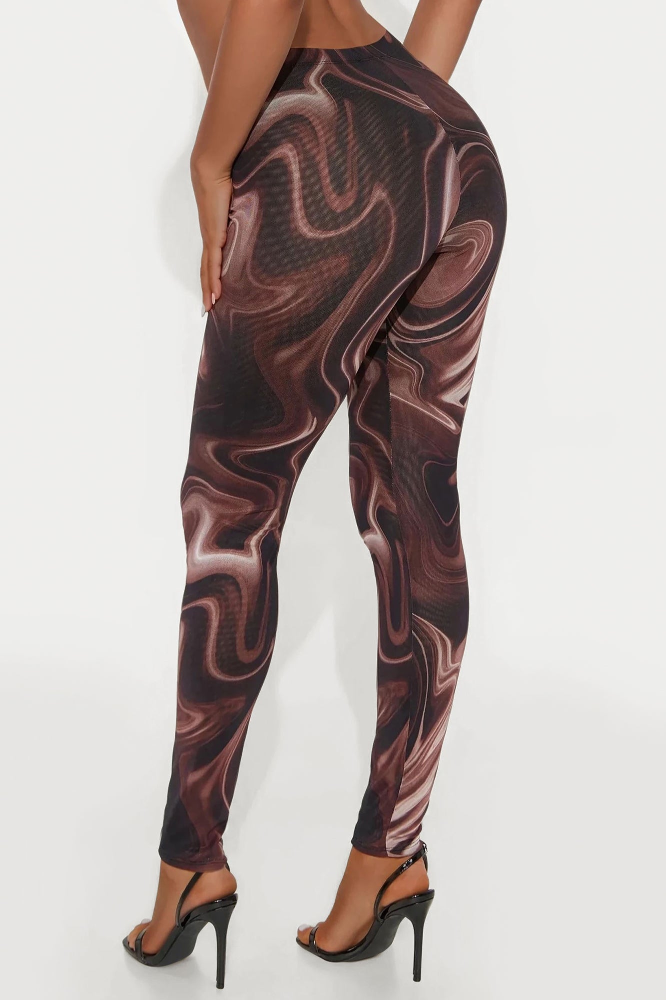 Better Than Your Ex Double Lined Mesh Legging - Brown/combo