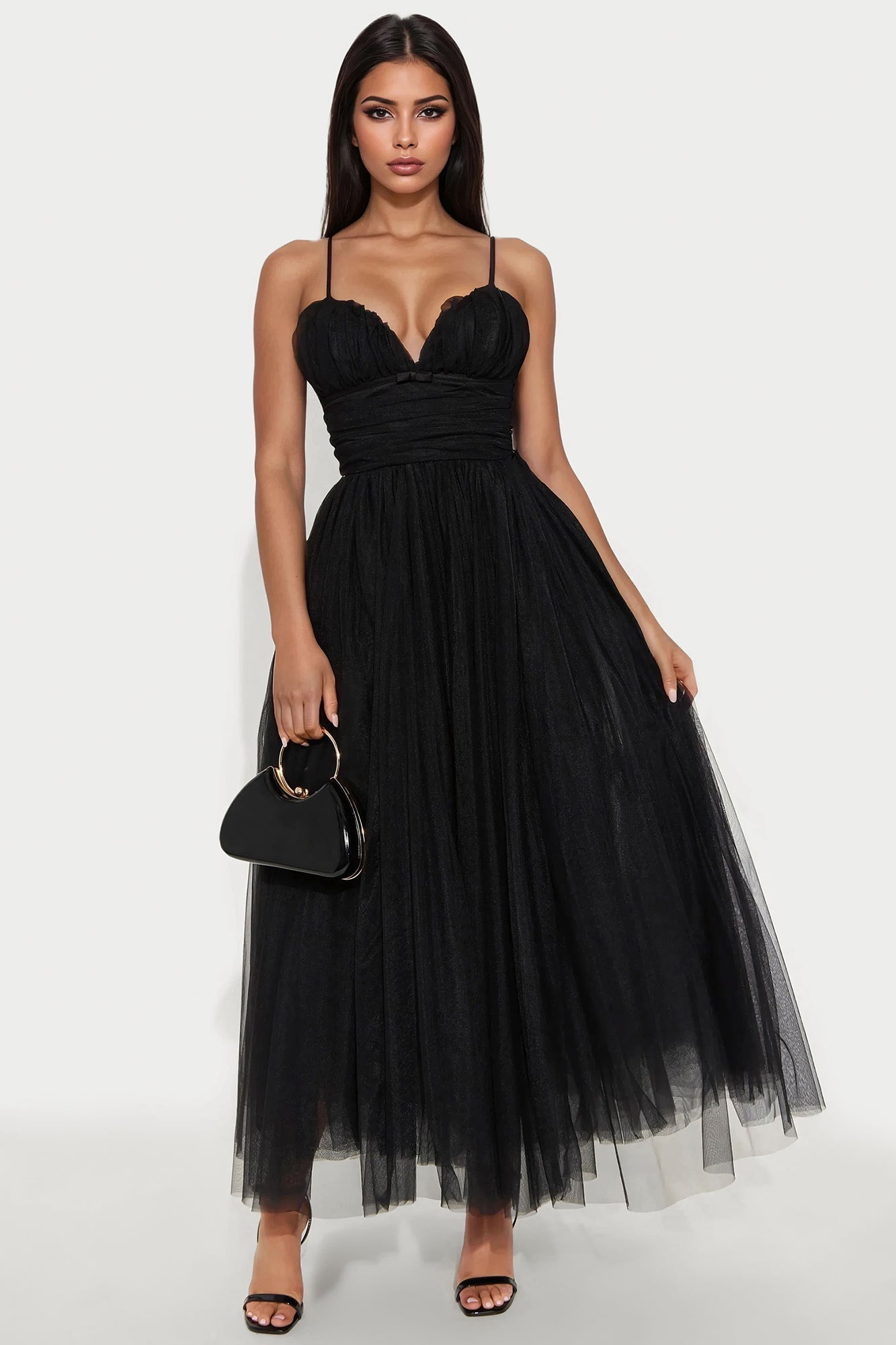 Majestic Bloom Gown - Black