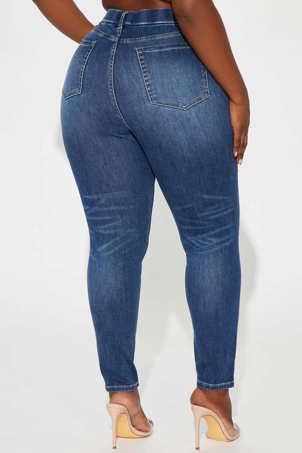 Taking It Over Tummy Control Stretch Skinny Jeans - Dark Wash