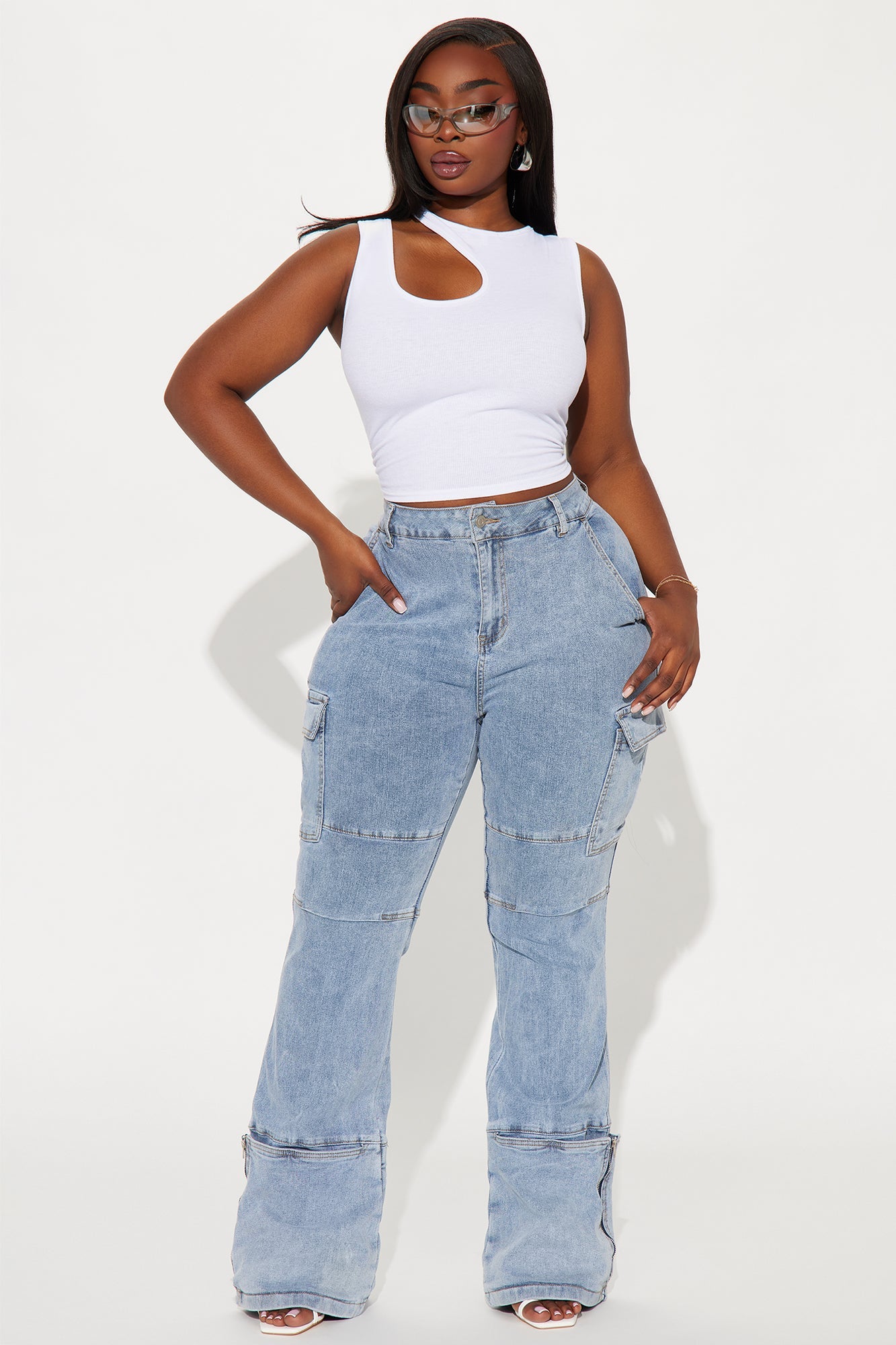 Camden Cargo Utility Jeans - Light Wash