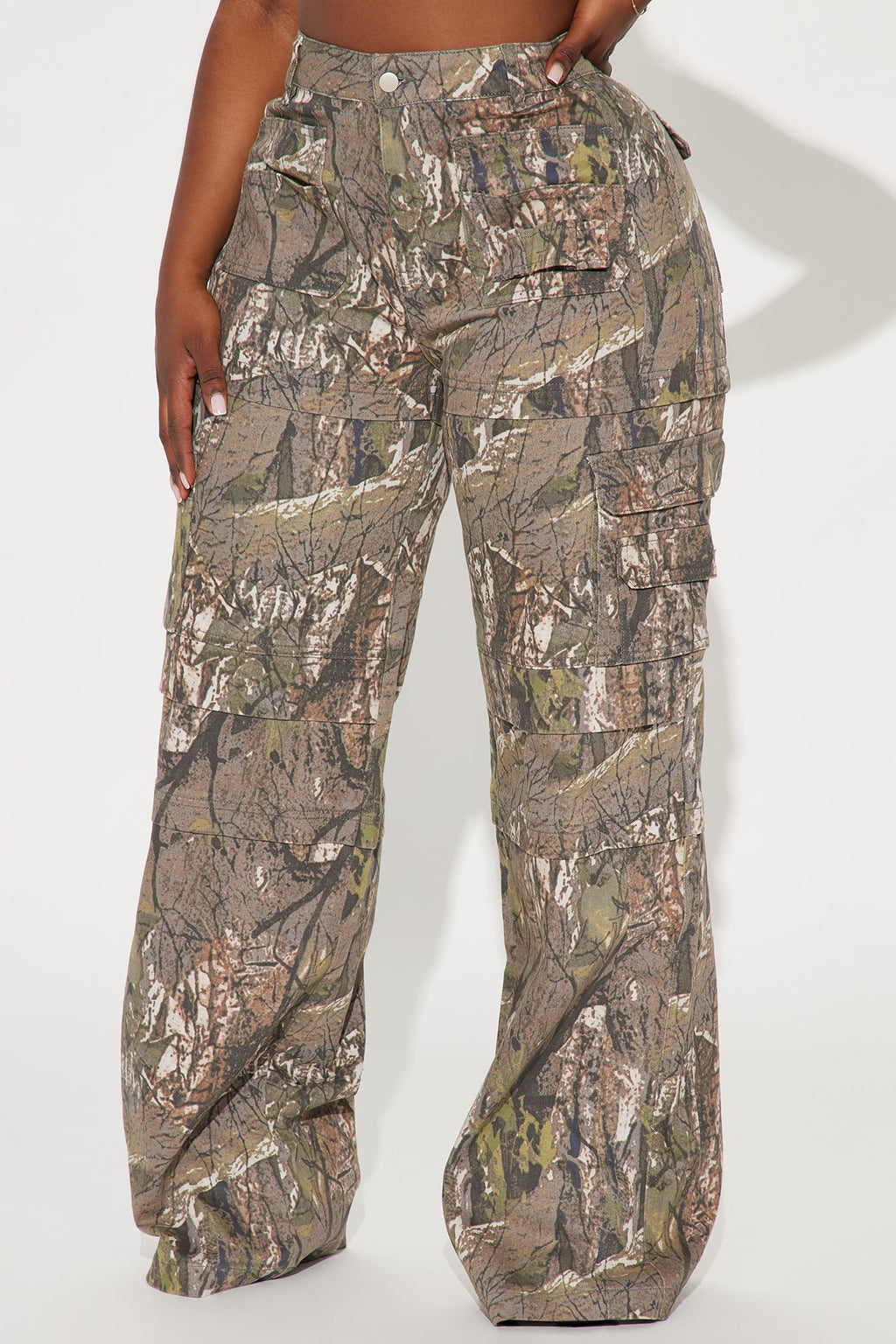 Tall Bree Camo Stretch Cargo Jean - Olive/combo