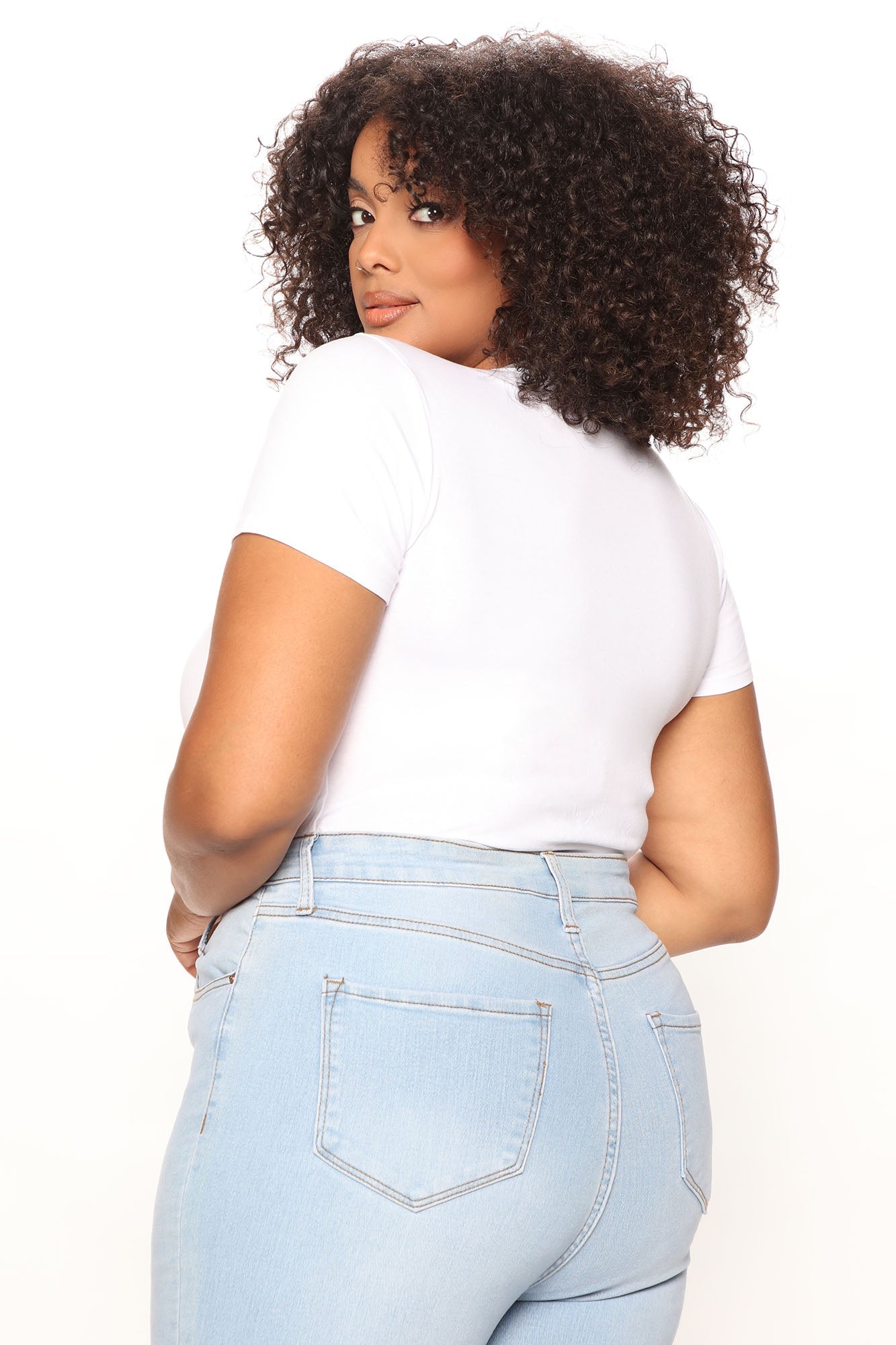 Leanne Crew Neck Bodysuit - White