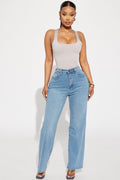 Classic 90s Low Stretch Straight Leg Jeans - Vintage Blue Wash
