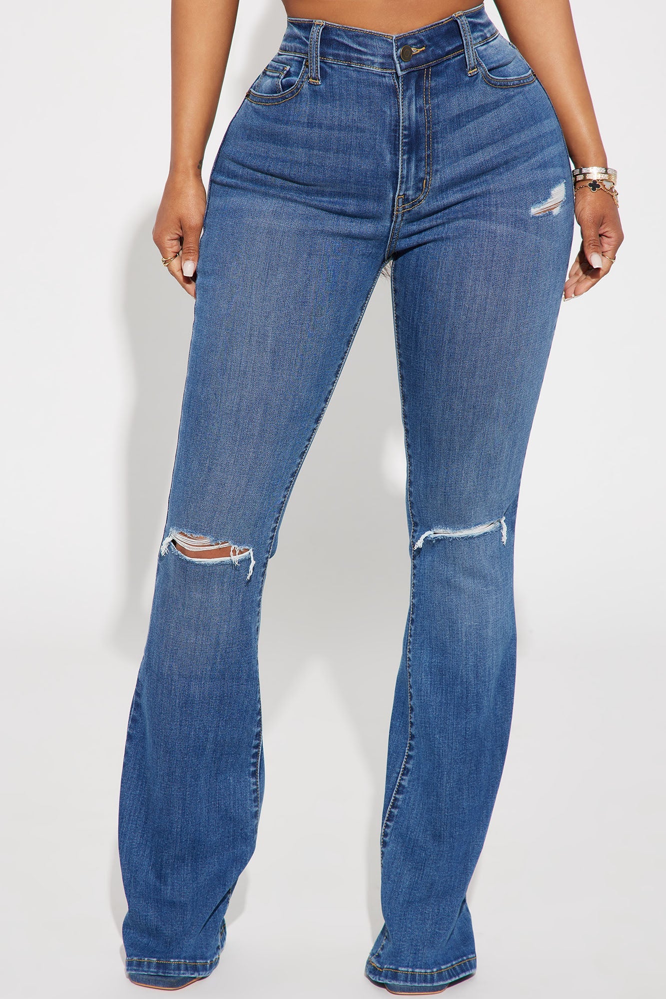 Pleasure Seeker Soft Stretch Flare Jeans - Dark Wash