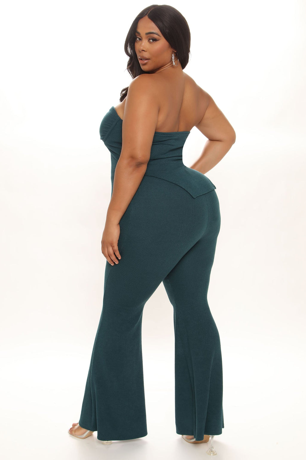 Call My Name Ribbed Pant Set - Hunter