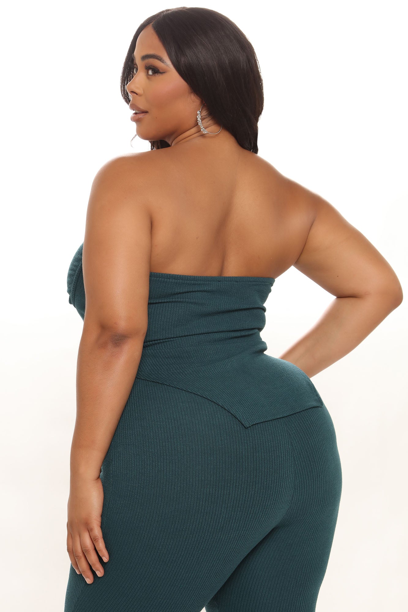 Call My Name Ribbed Pant Set - Hunter