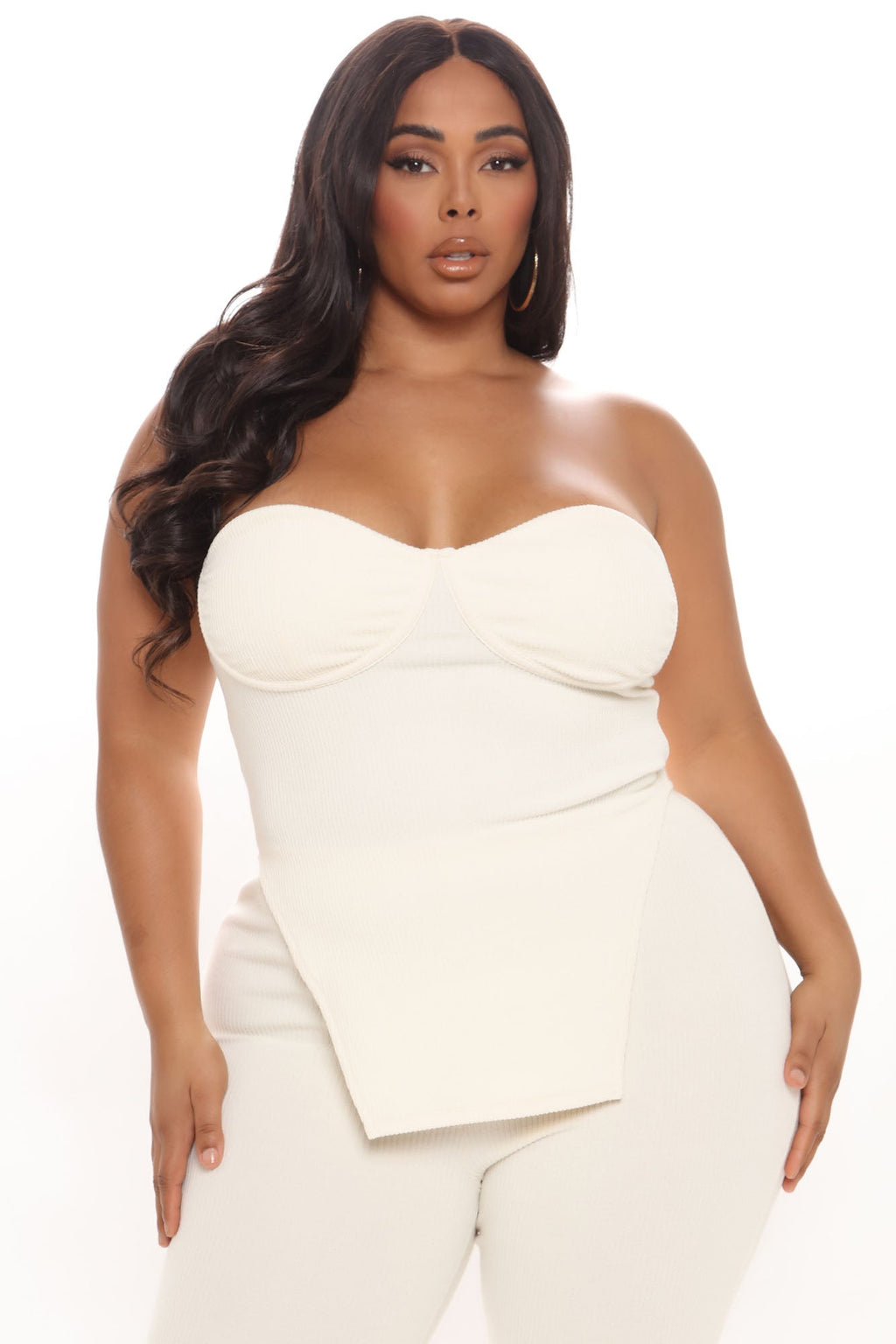 Call My Name Ribbed Pant Set - Off White