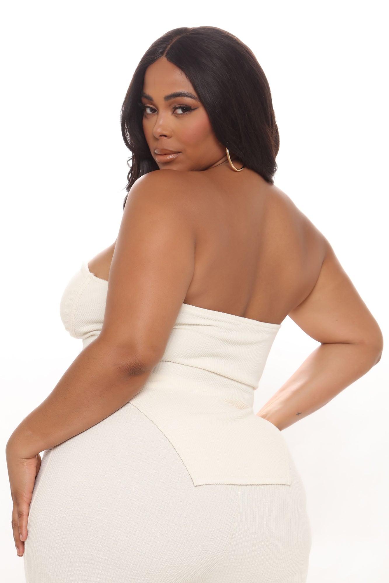 Call My Name Ribbed Pant Set - Off White