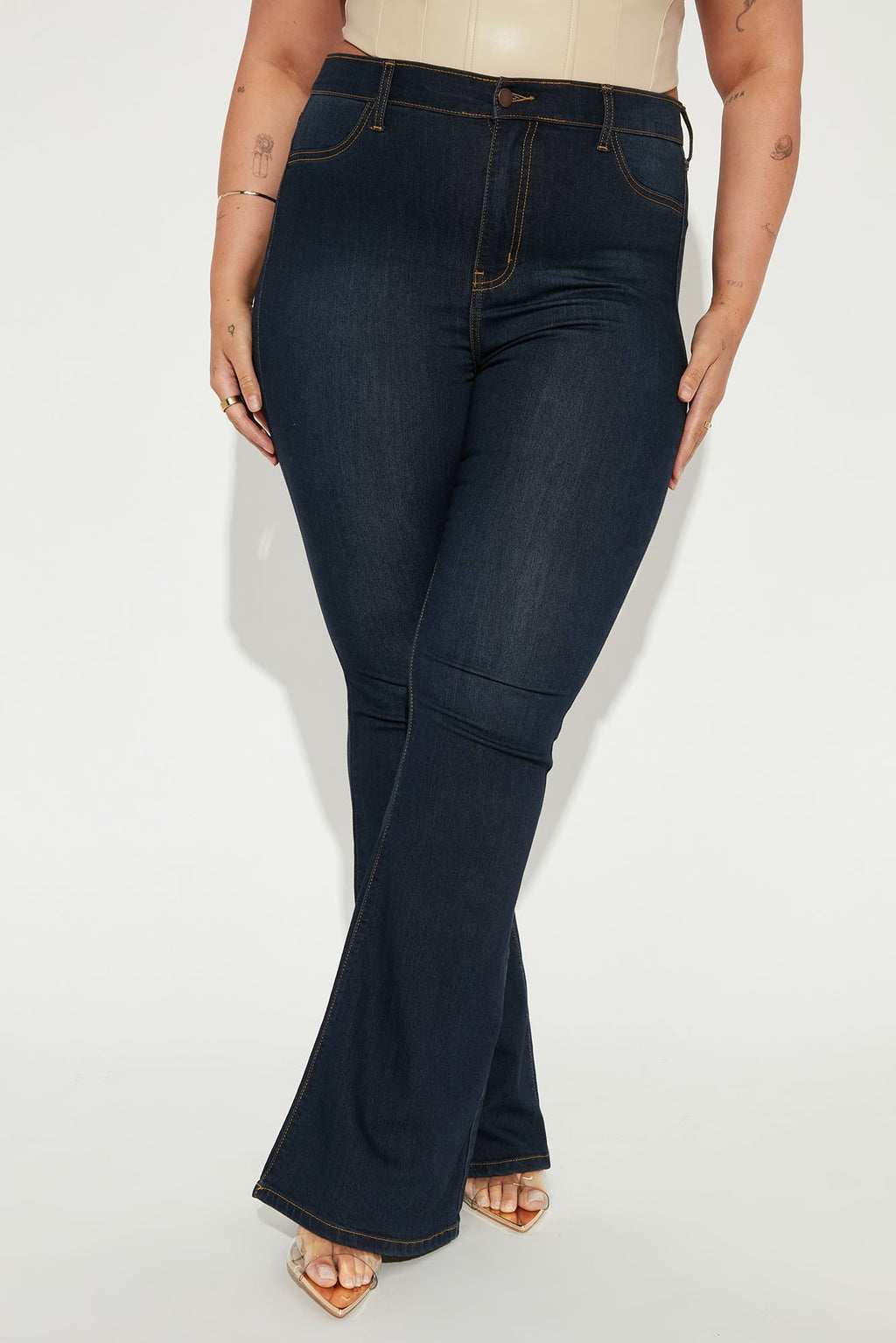 Deep In My Soul Flare Jeans - Dark Denim