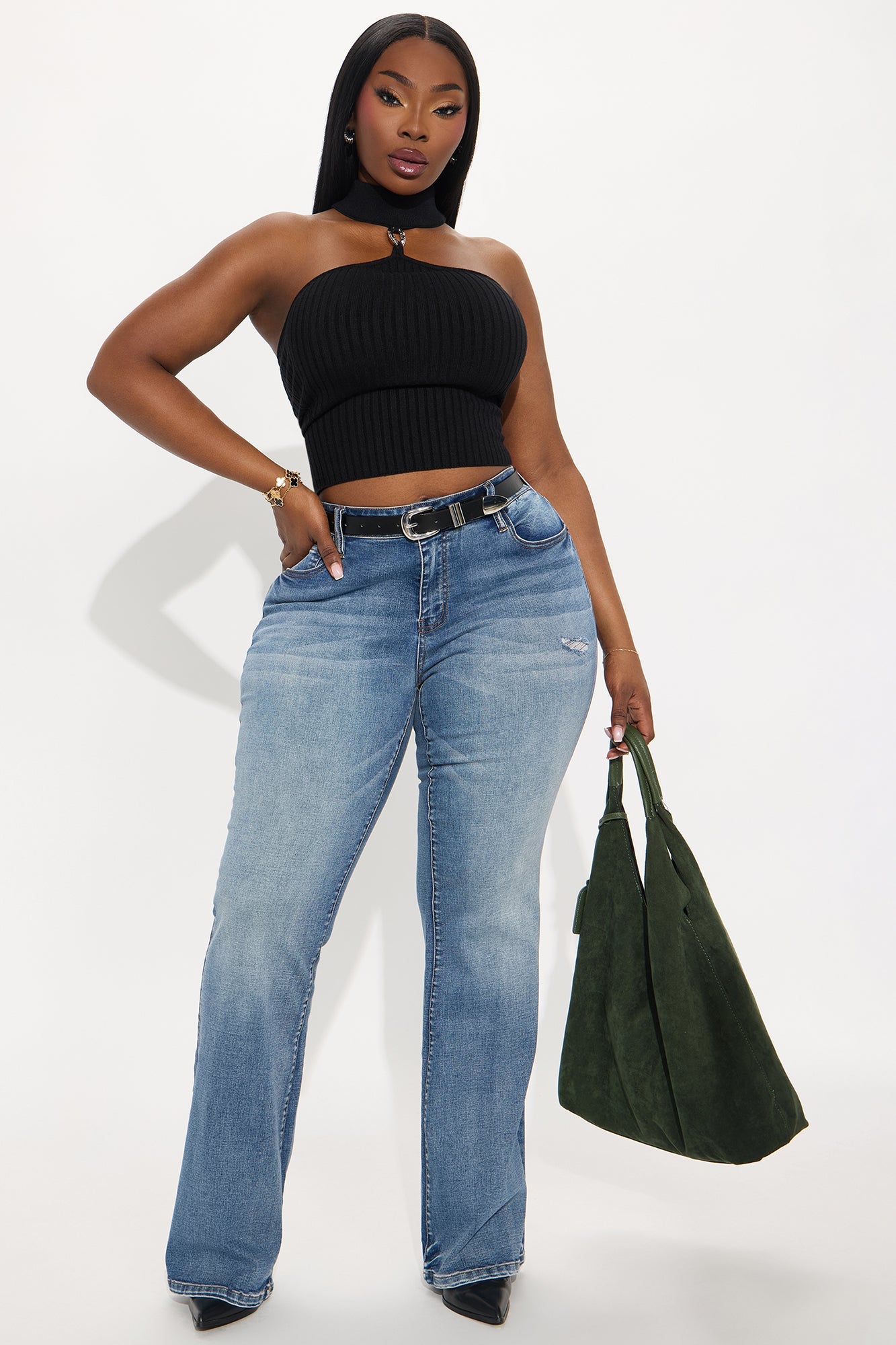 Can't Compete Low Rise Stretch Bootcut Jean - Medium Wash