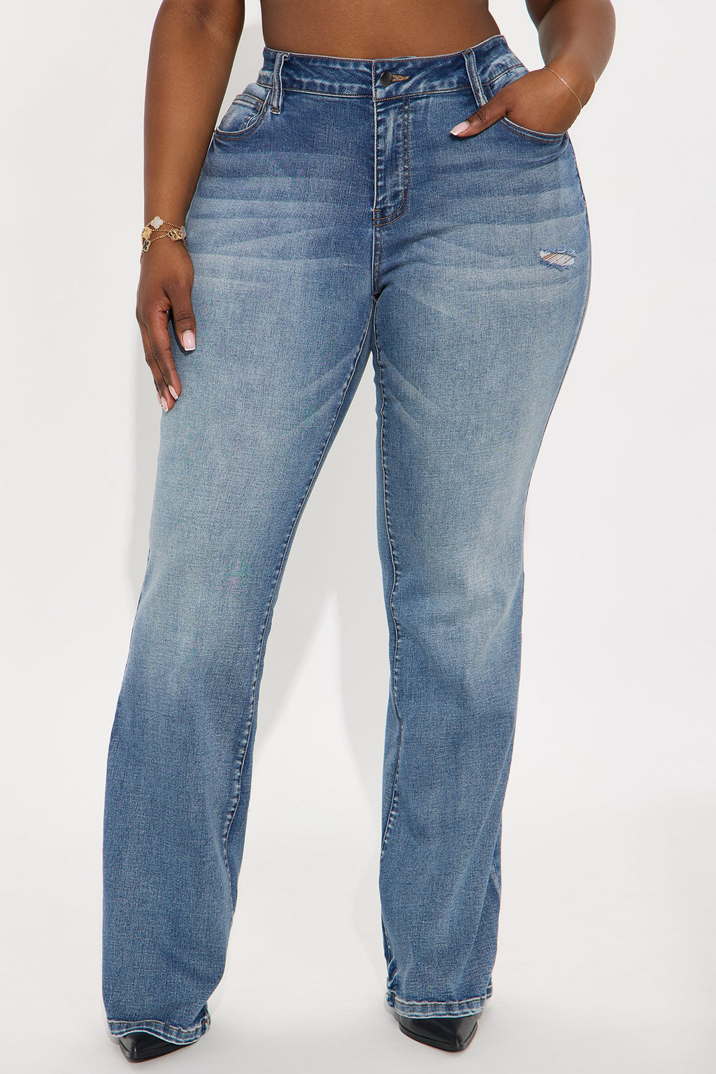 Can't Compete Low Rise Stretch Bootcut Jean - Medium Wash