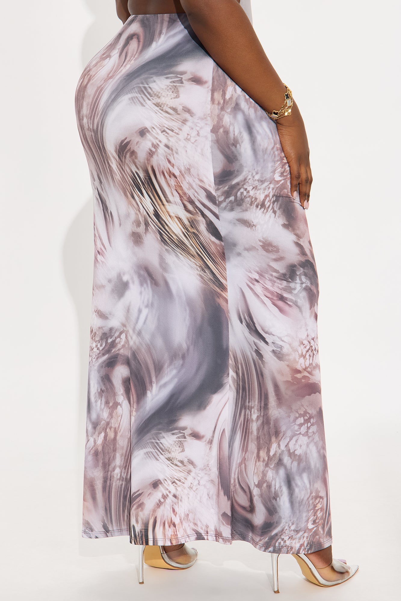 Figure Me Out Maxi Skirt - Grey/combo