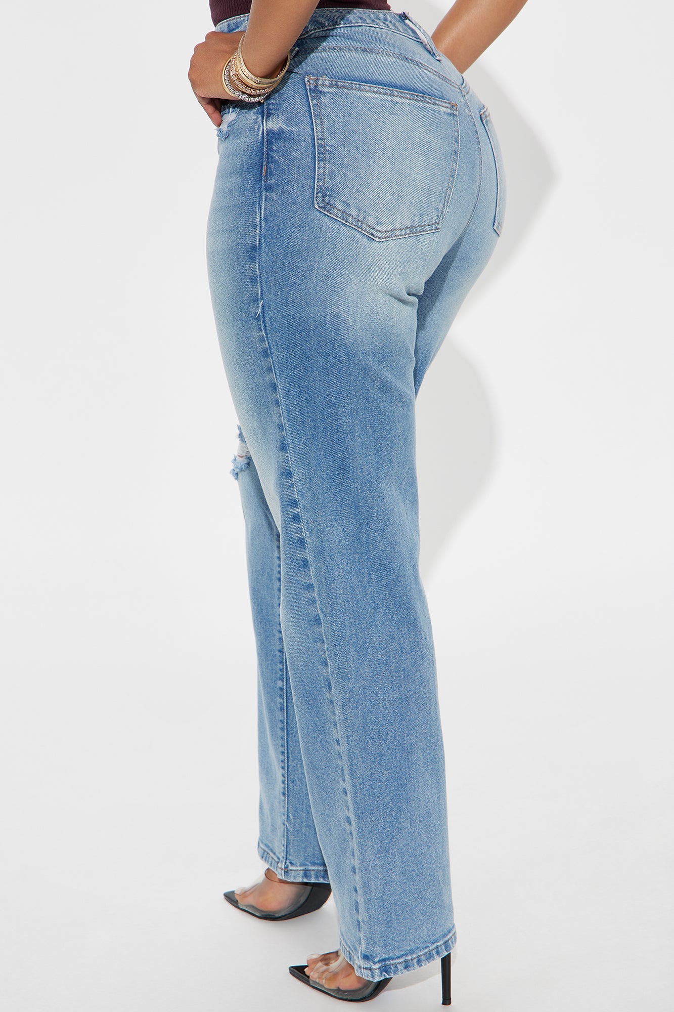 Thought So Relaxed Straight Leg Jeans - Medium Wash