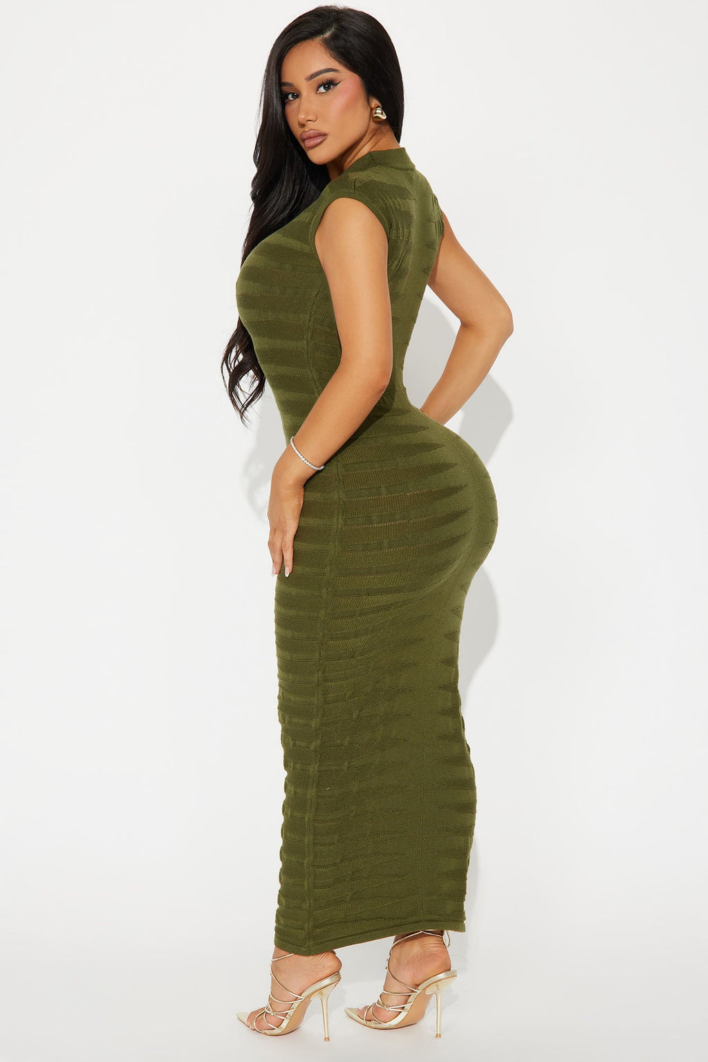 Poppy Sweater Maxi Dress - Olive