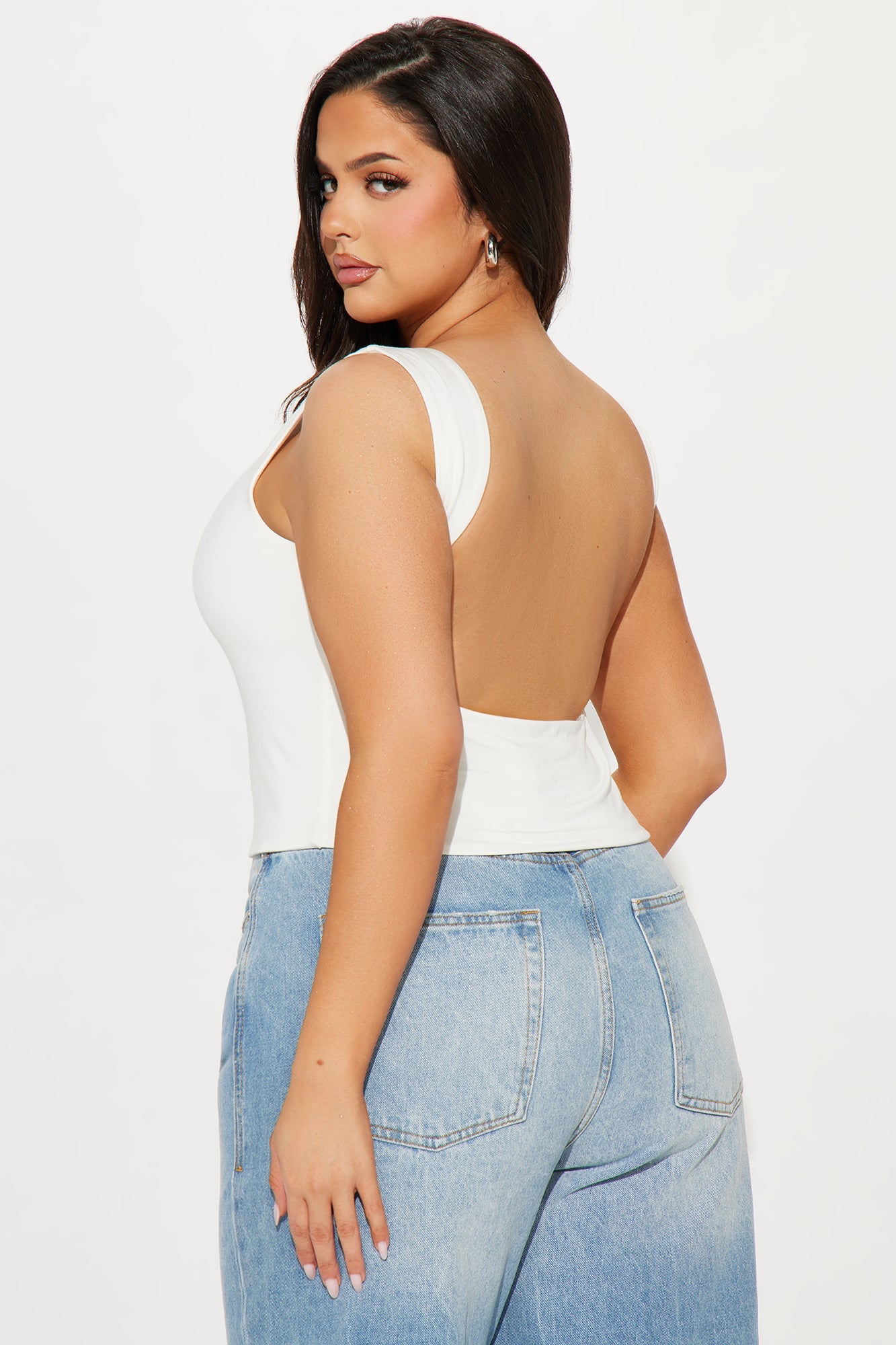 Destiny Double Lined Backless Top - White