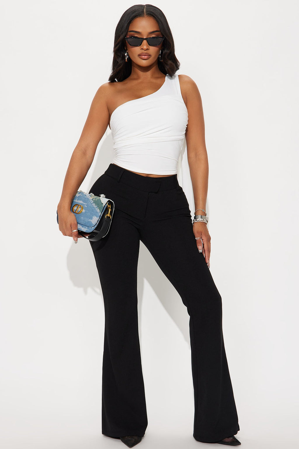 Zulema Crepe Flare Pant - Black