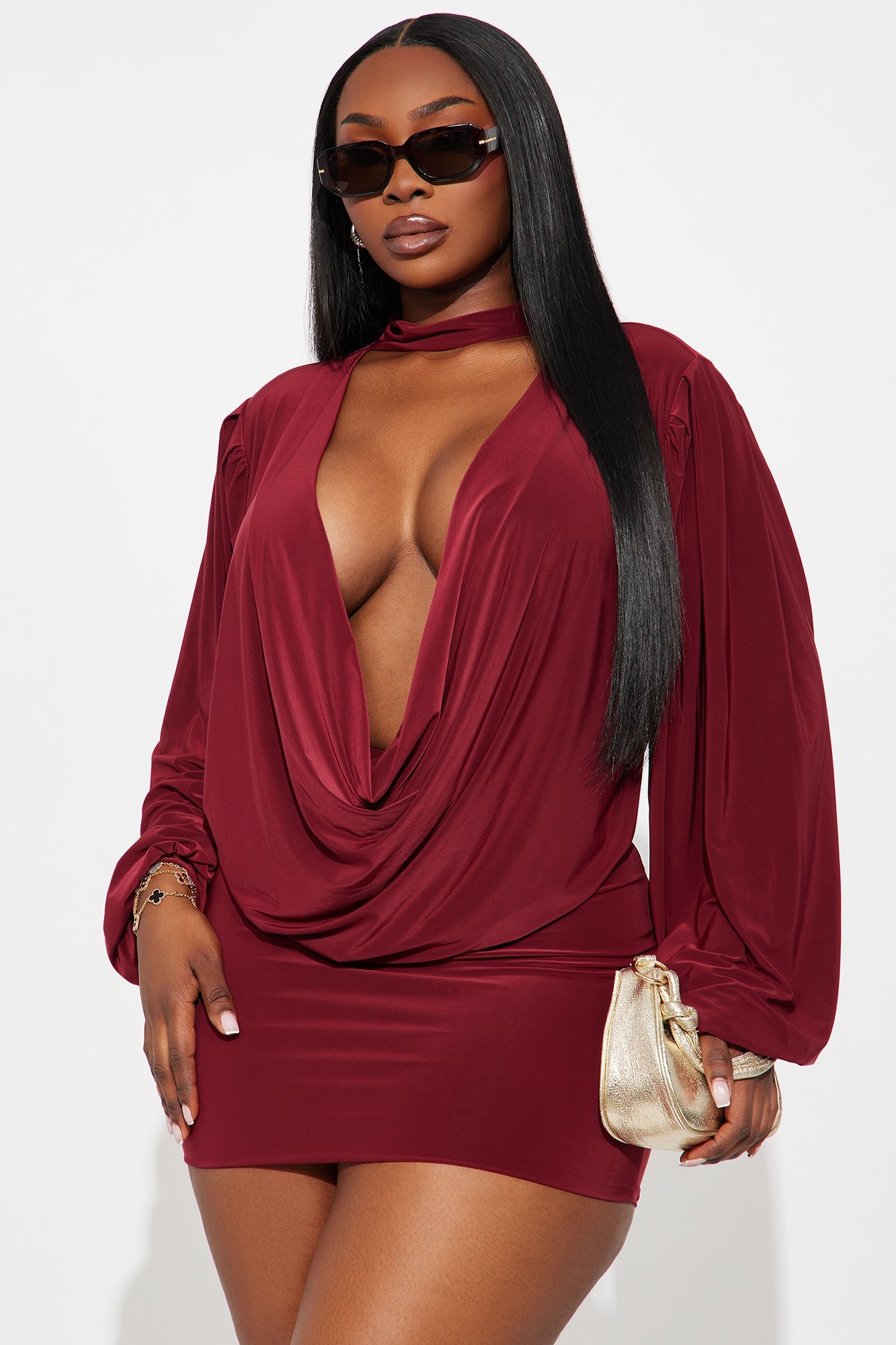 Second Chances Mini Skirt Set - Burgundy