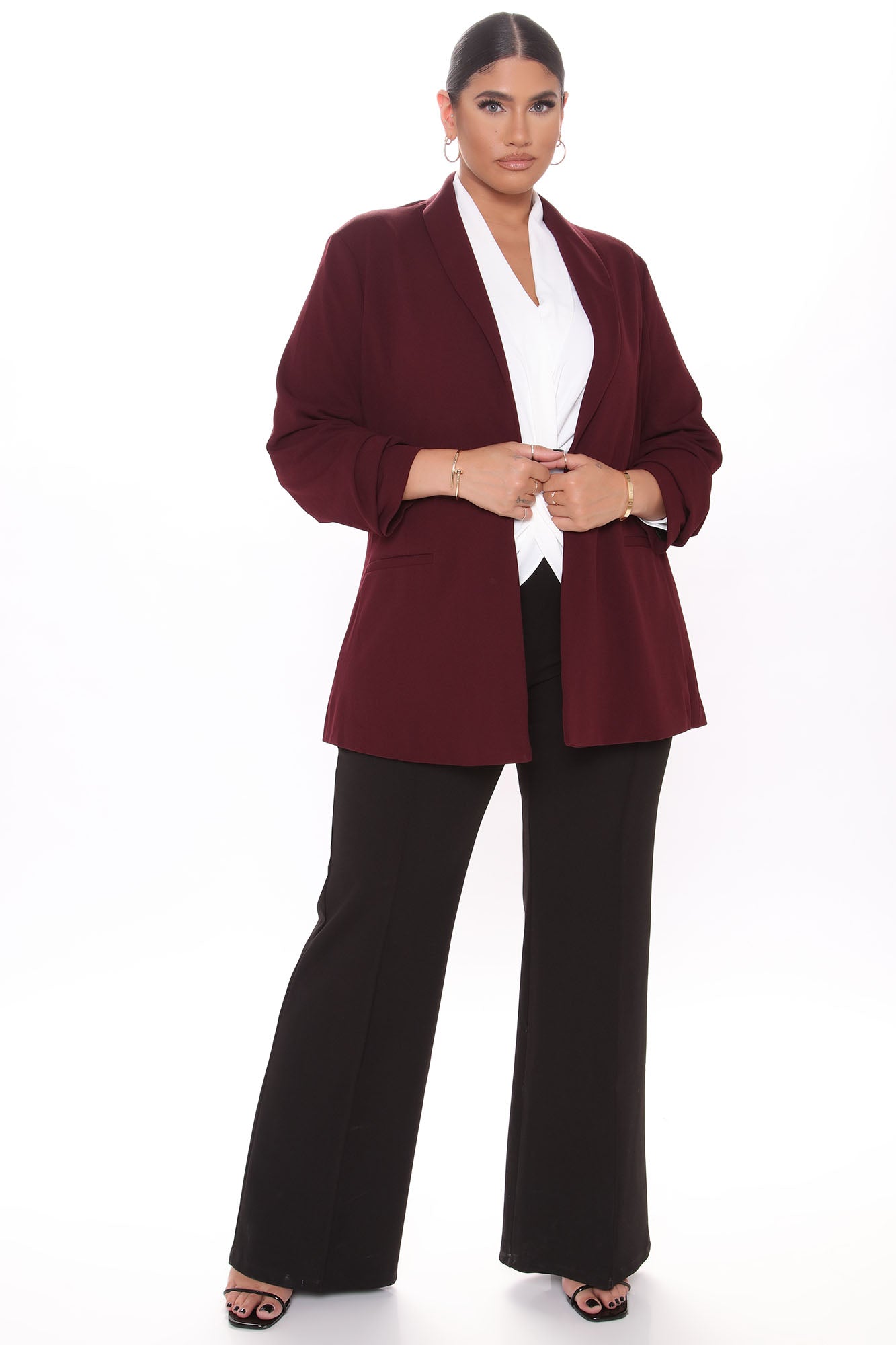 The Celine Blazer - Burgundy