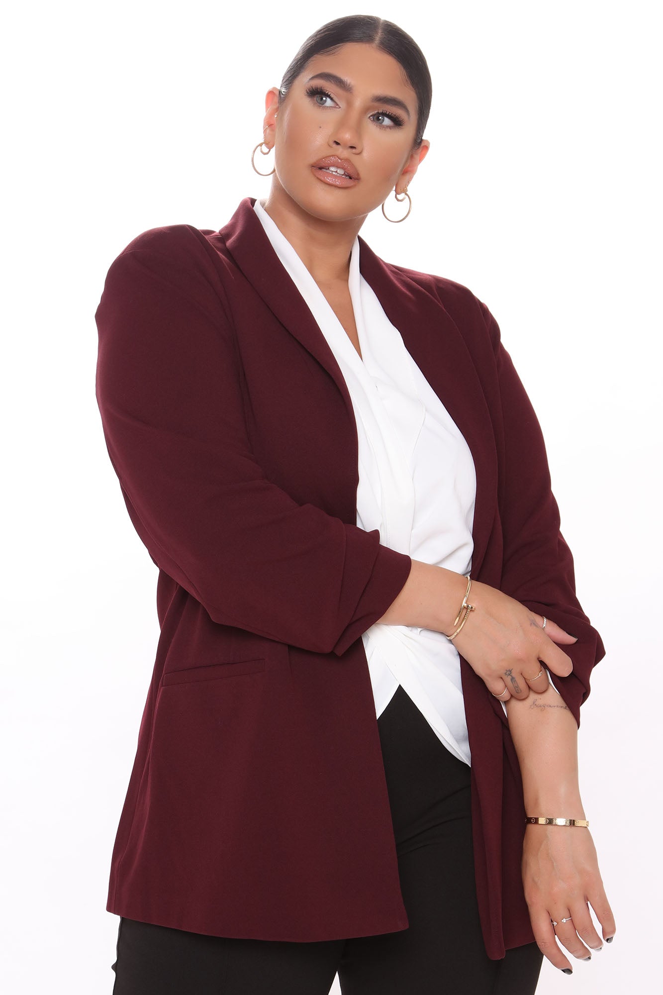 The Celine Blazer - Burgundy