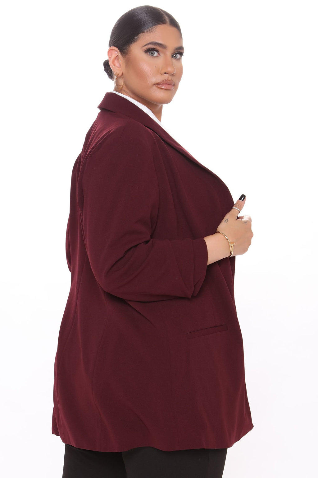 The Celine Blazer - Burgundy