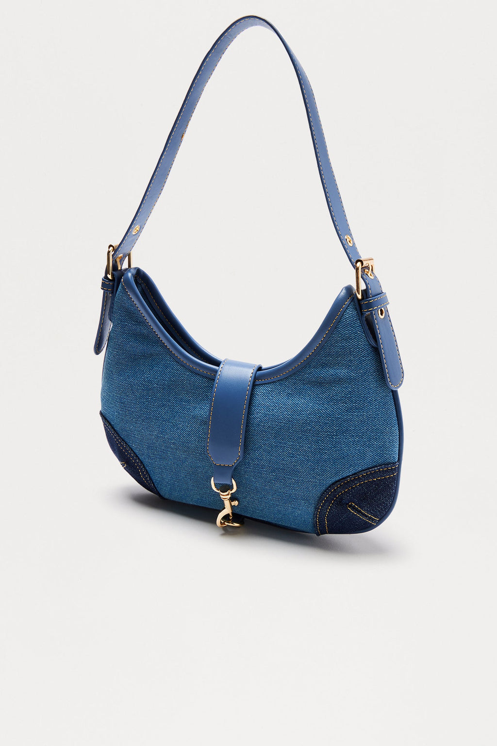 Denim On Denim Shoulder Handbag - Denim