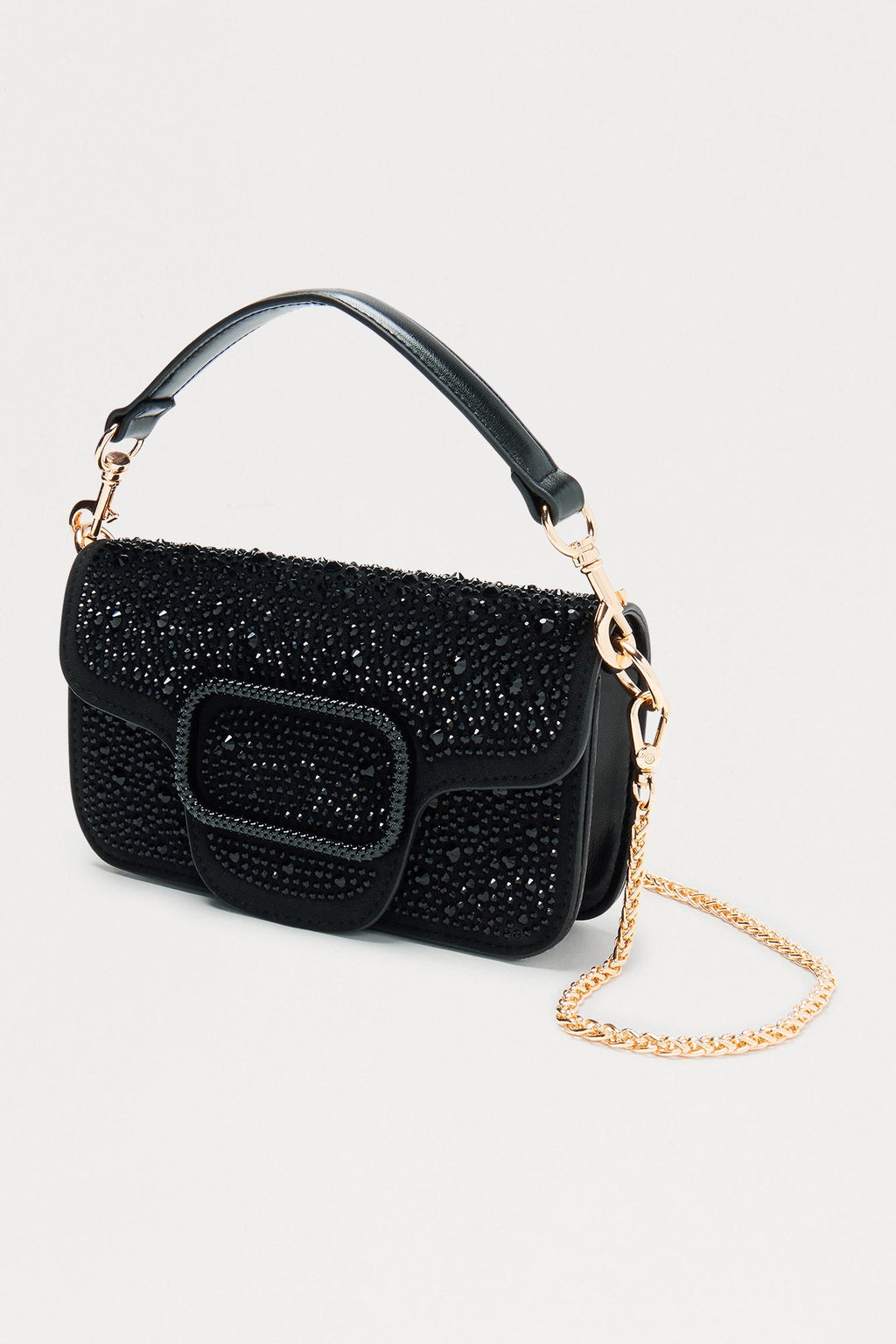 Lucky For You Rhinestone Clutch - Black