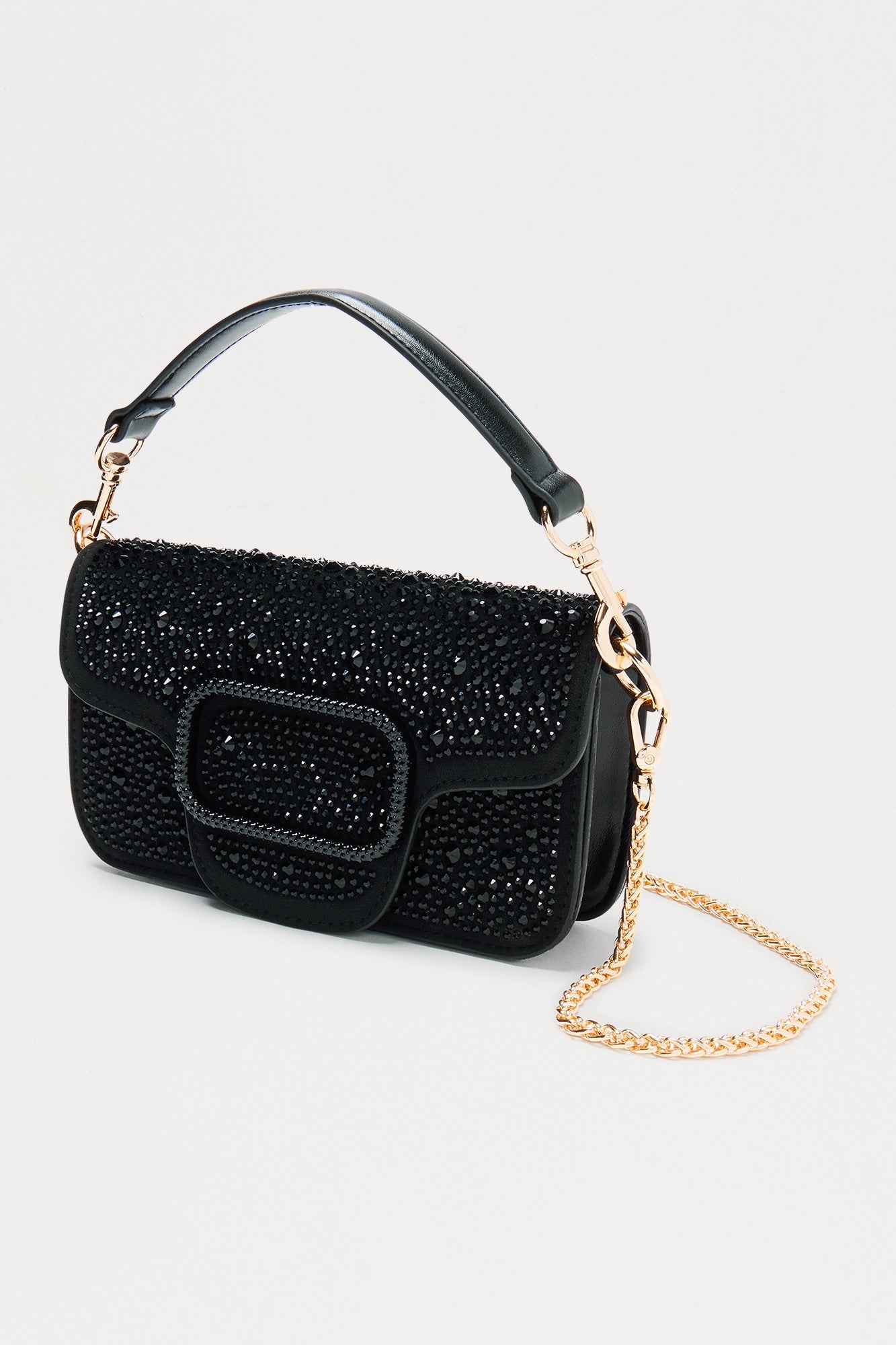 Lucky For You Rhinestone Clutch - Black