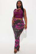 In The Name Of The Game Floral Leopard Maxi Skirt - Purple/combo