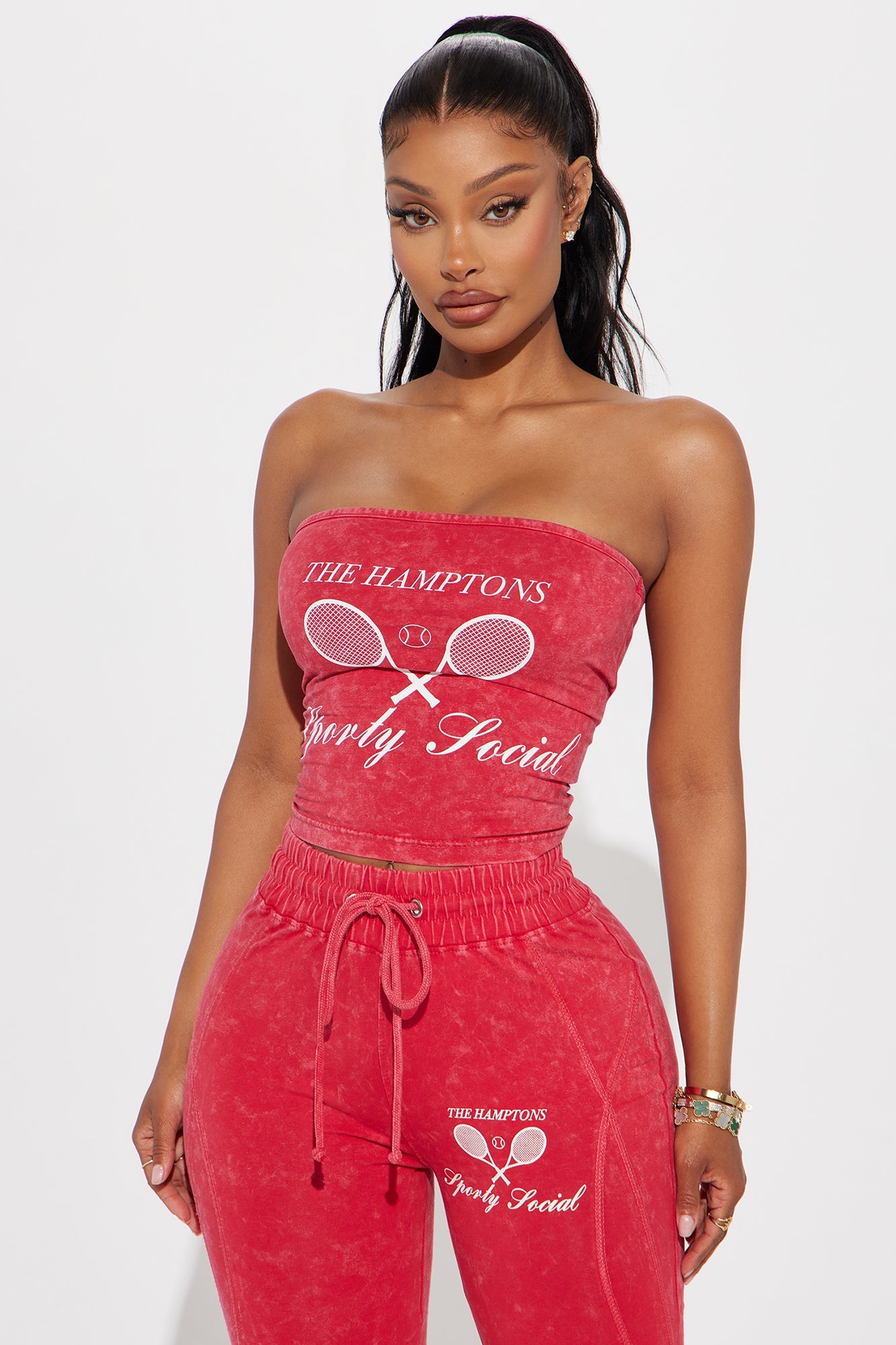 The Hamptons Sporty Tube Top - Hot Pink