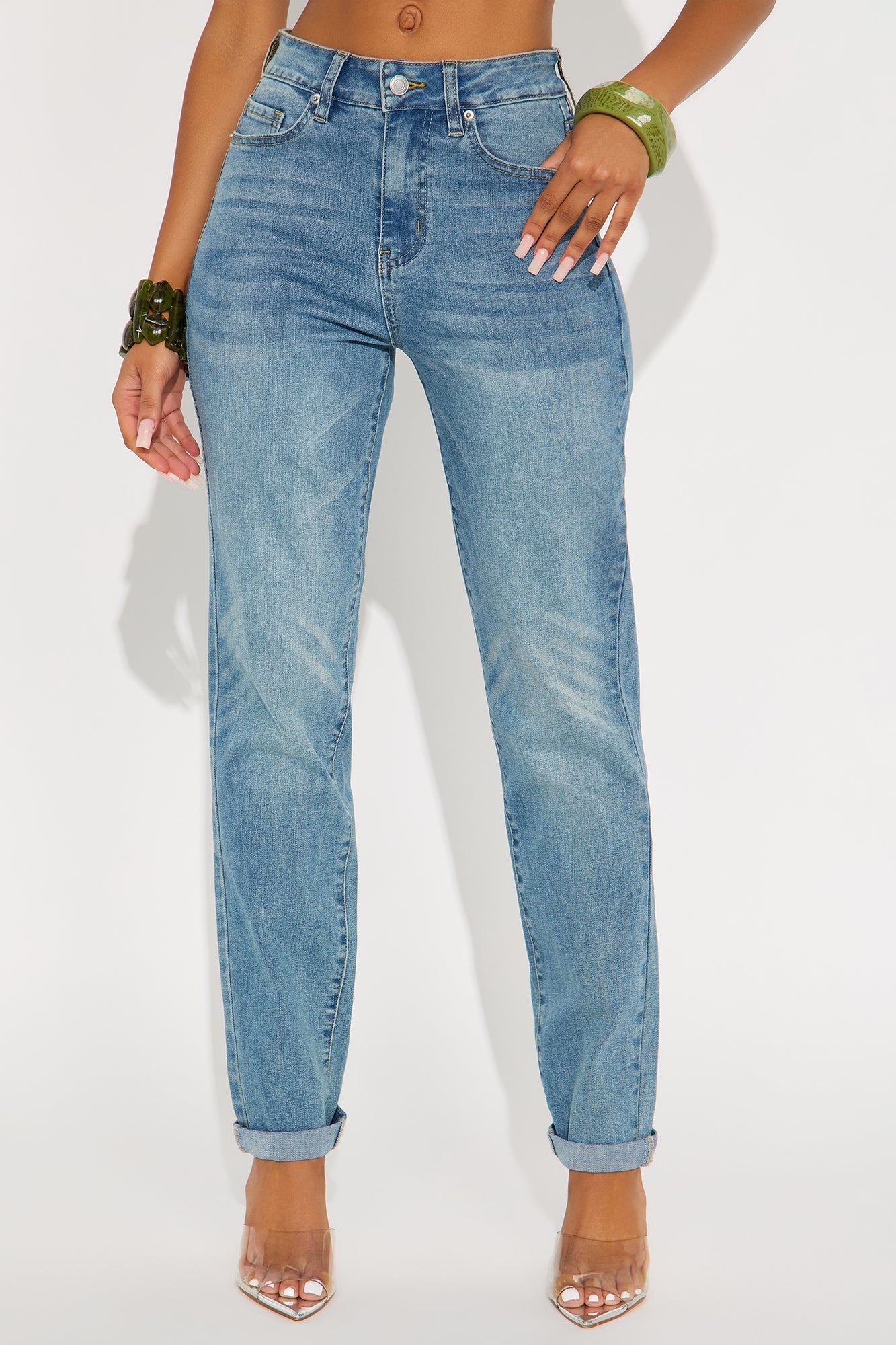 Tall Clara Super Stretch Sculpting Mom Jeans - Medium Wash