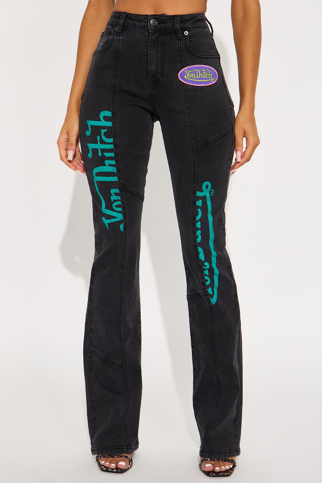 Von Dutch Moto Bootcut Jeans - Black Wash