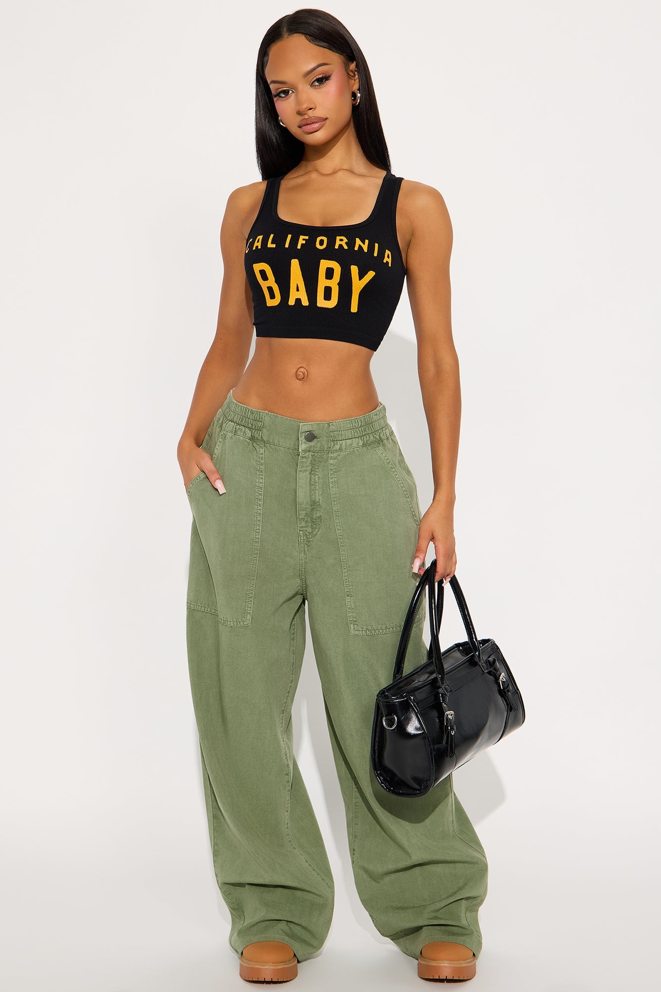 Daphne Cuffed Pant - Olive