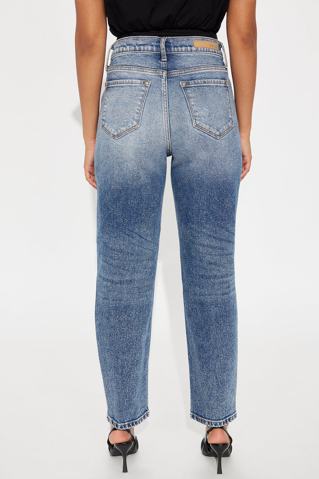 Raleigh Ripped Mom Jeans - Dark Wash