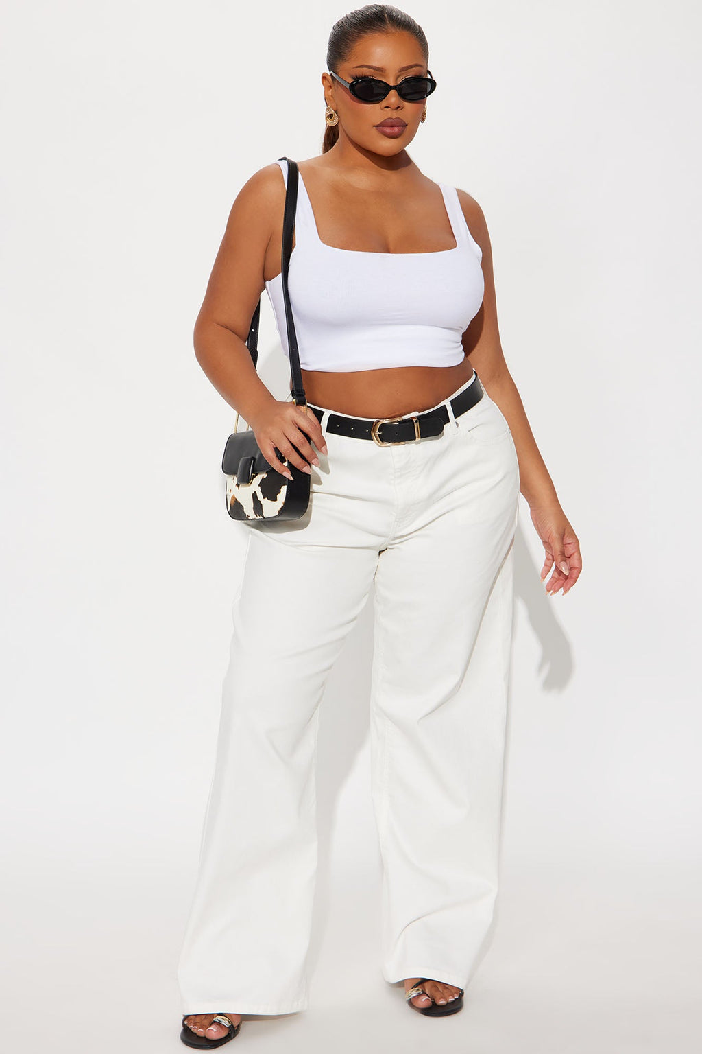 Cloud Nine Wide Leg Jeans - Cream