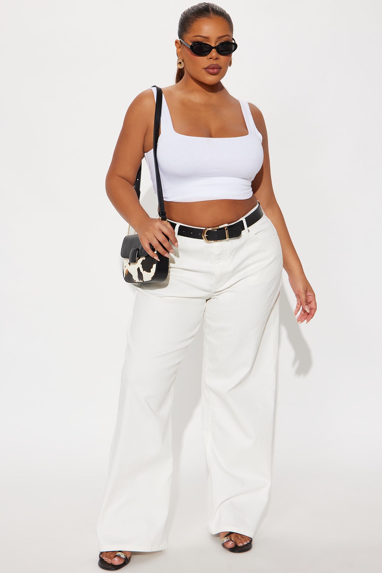 Cloud Nine Wide Leg Jeans - Cream
