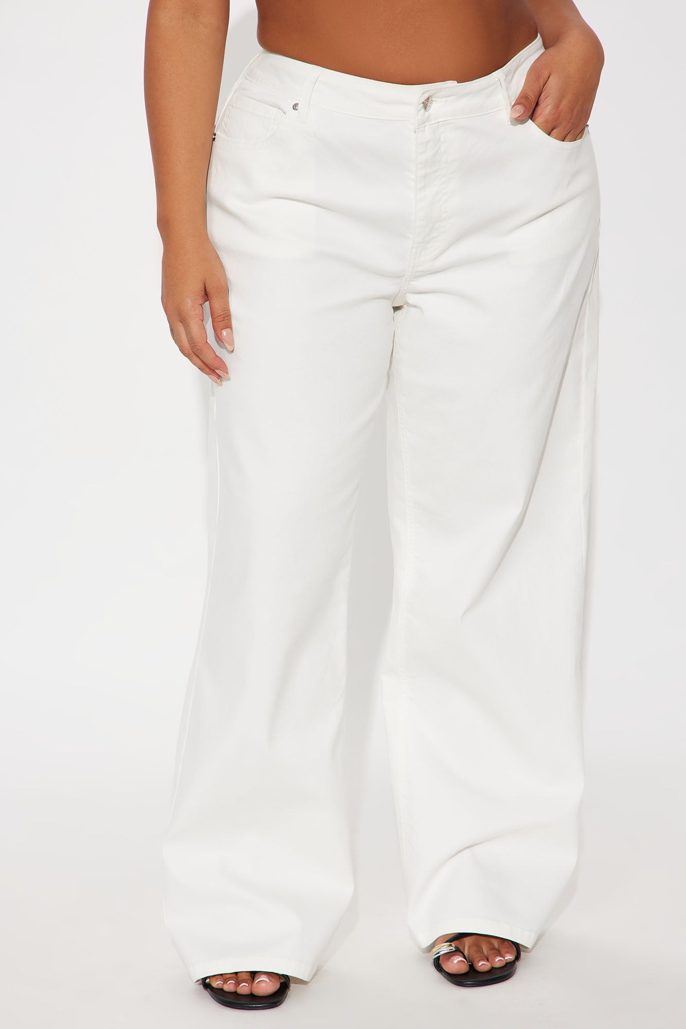 Cloud Nine Wide Leg Jeans - Cream